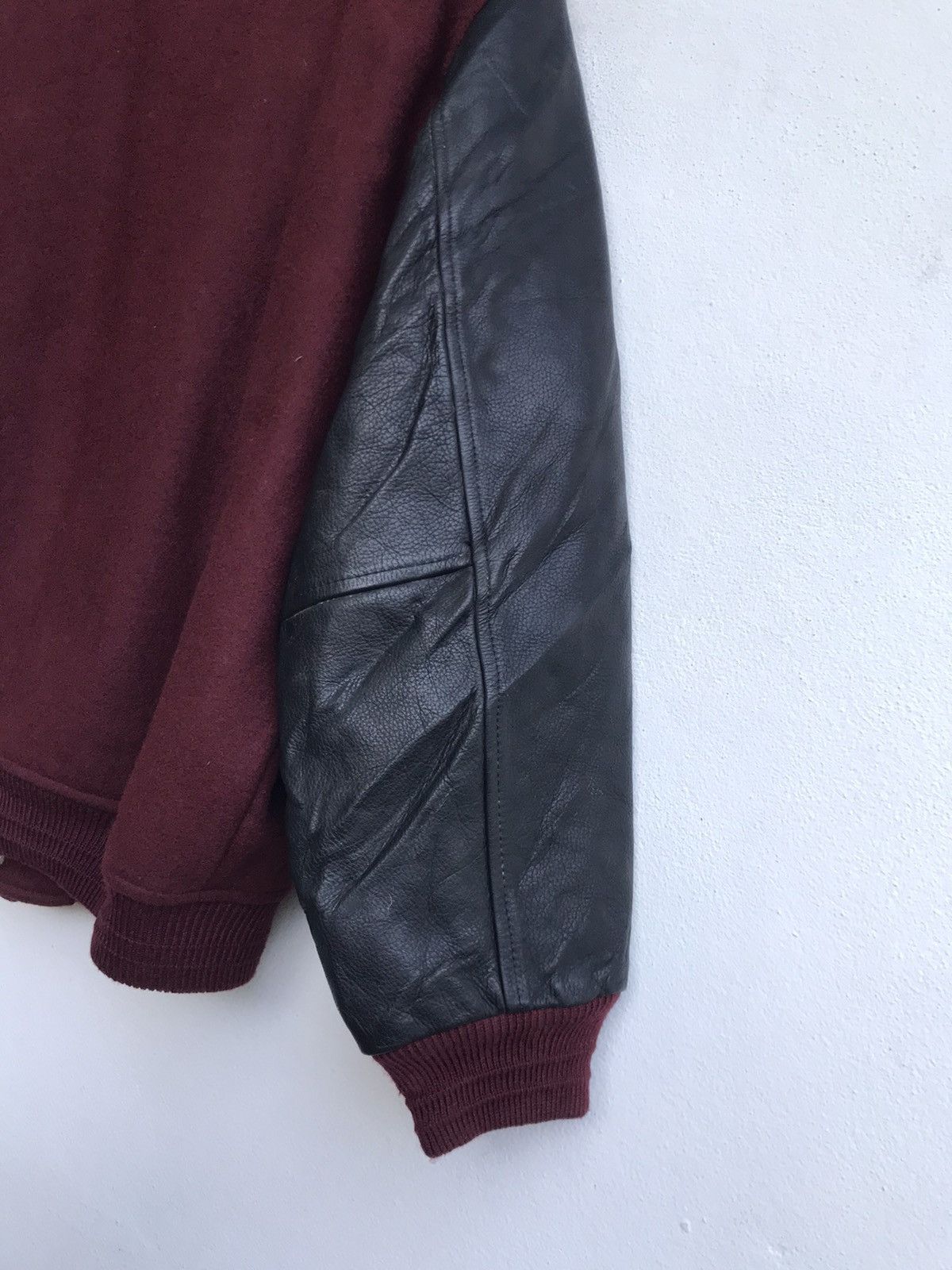 Japanese Brand × Vintage Vintage Leather Sleeve Varsity Jacket Size US M / EU 48-50 / 2 - 10 Thumbnail