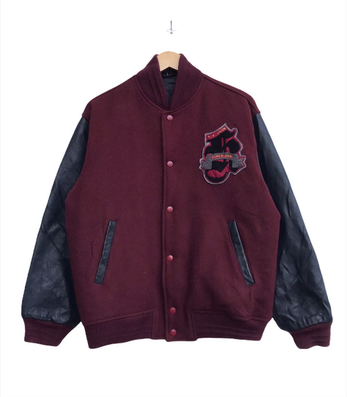 Japanese Brand × Vintage Vintage Leather Sleeve Varsity Jacket Size US M / EU 48-50 / 2 - 2 Thumbnail