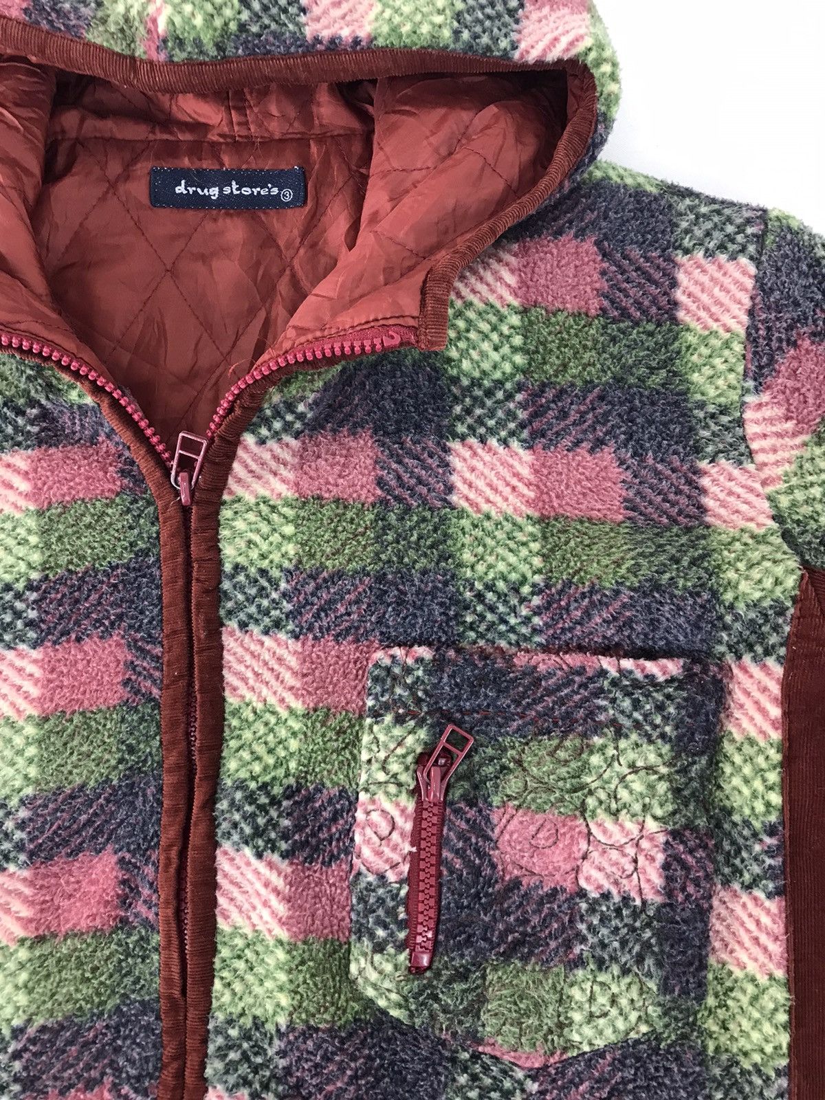 Japanese Brand Sweater Drug Store’s Fleece Striped Zipper Pocket Size US L / EU 52-54 / 3 - 4 Thumbnail
