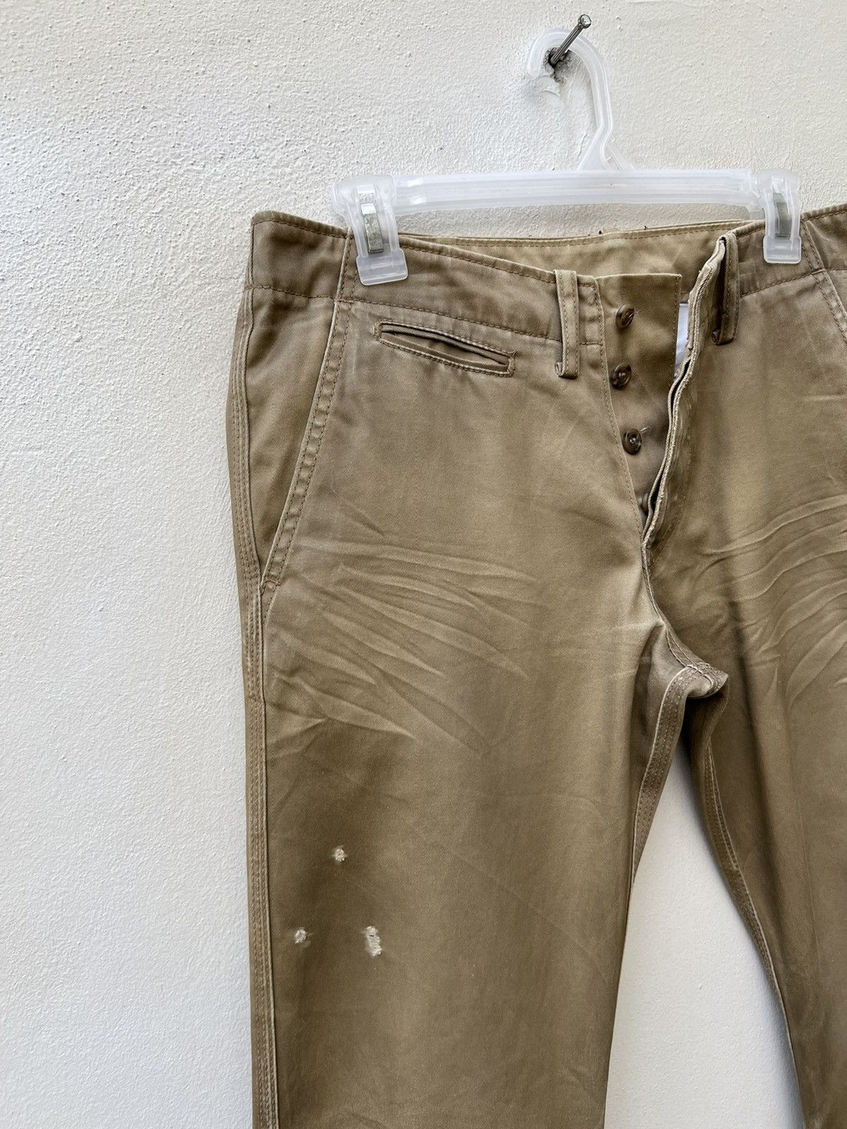 Issey Miyake Ayuite Hiroyuki Obara Dirt Distres Flare Chinos Trouser Pant Size US 31 - 4 Thumbnail