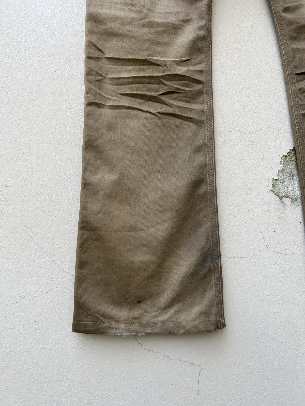 Issey Miyake Ayuite Hiroyuki Obara Dirt Distres Flare Chinos Trouser Pant Size US 31 - 13 Thumbnail