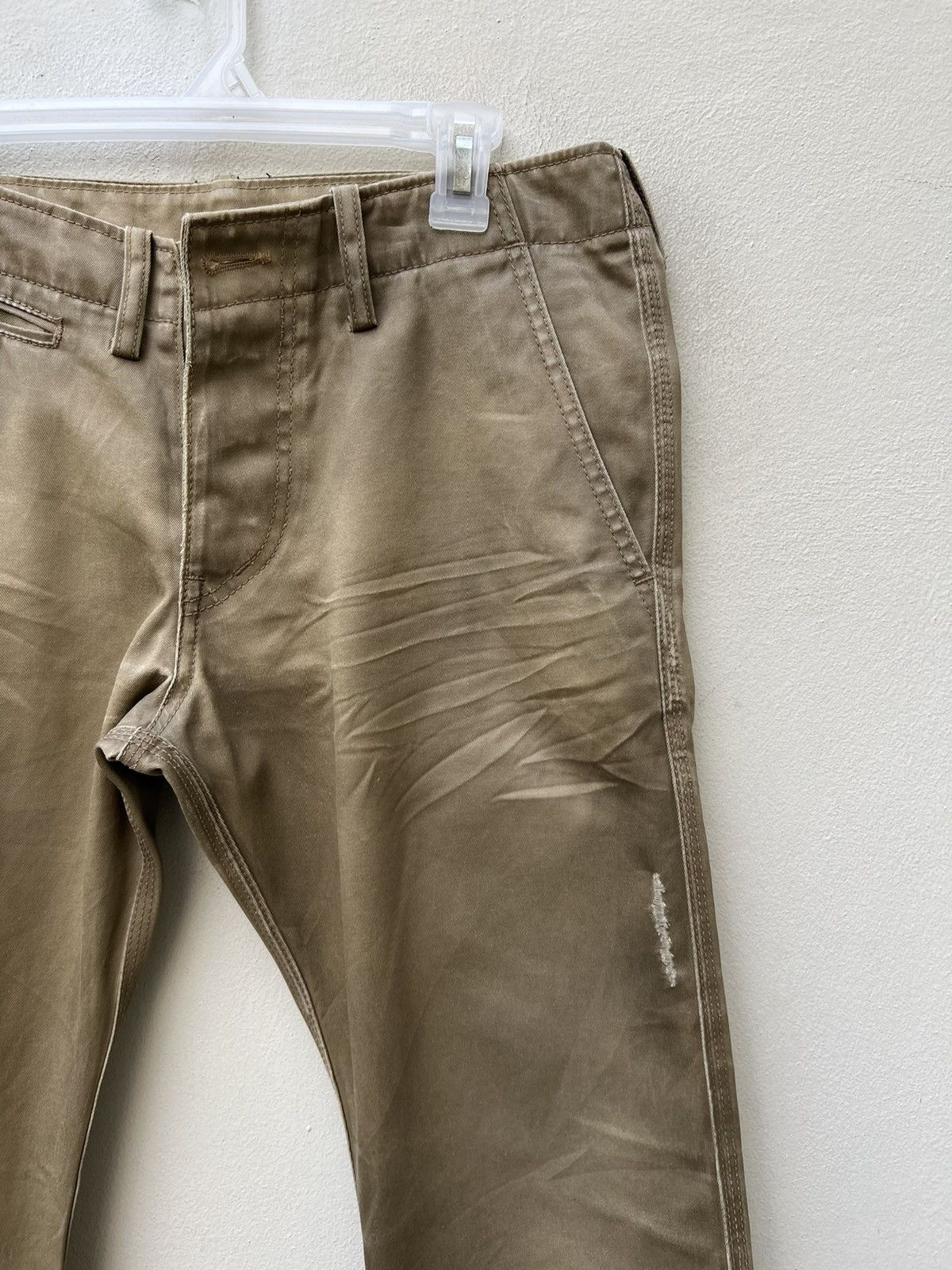 Issey Miyake Ayuite Hiroyuki Obara Dirt Distres Flare Chinos Trouser Pant Size US 31 - 7 Thumbnail