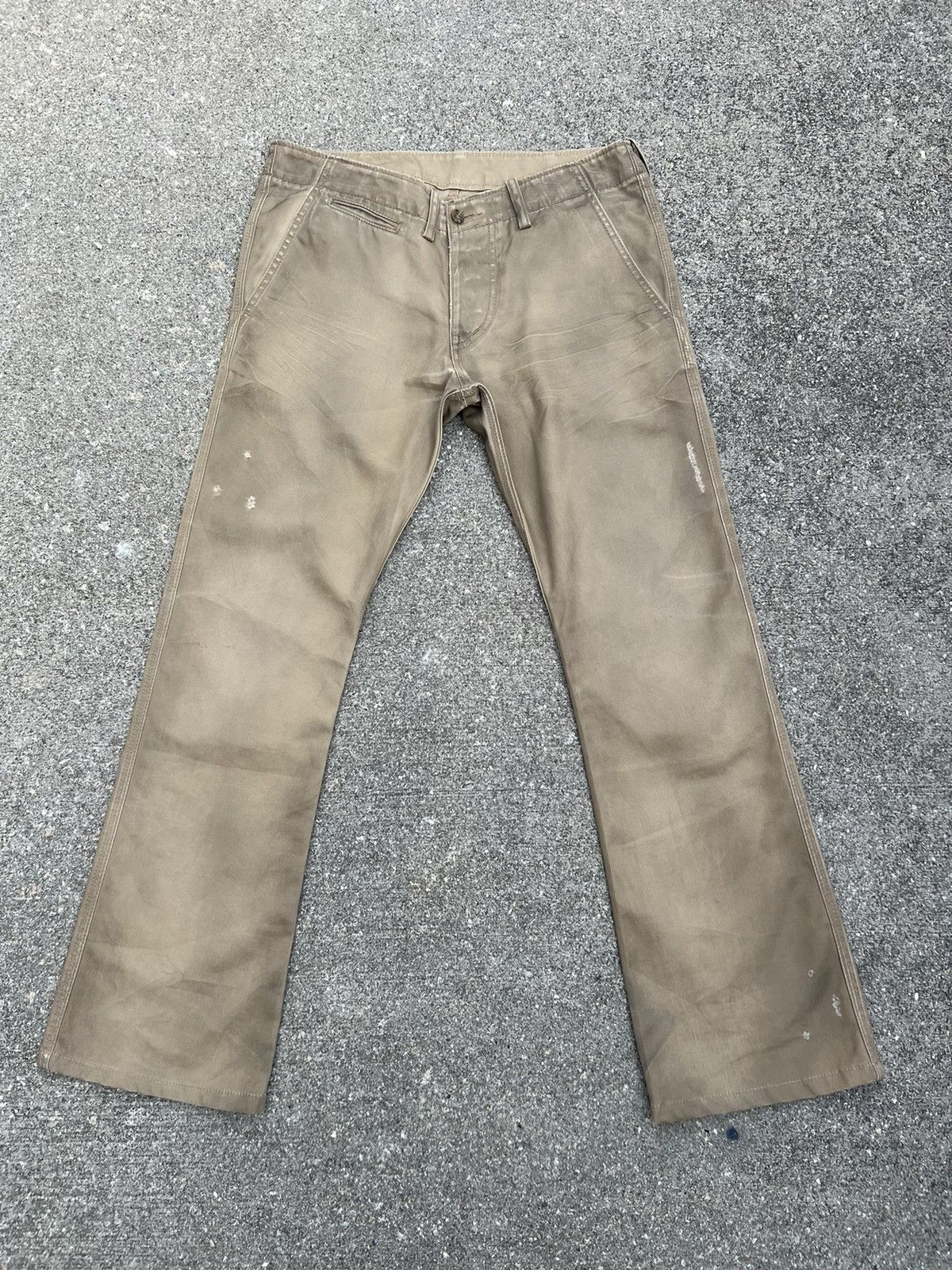 Issey Miyake Ayuite Hiroyuki Obara Dirt Distres Flare Chinos Trouser Pant Size US 31 - 1 Thumbnail