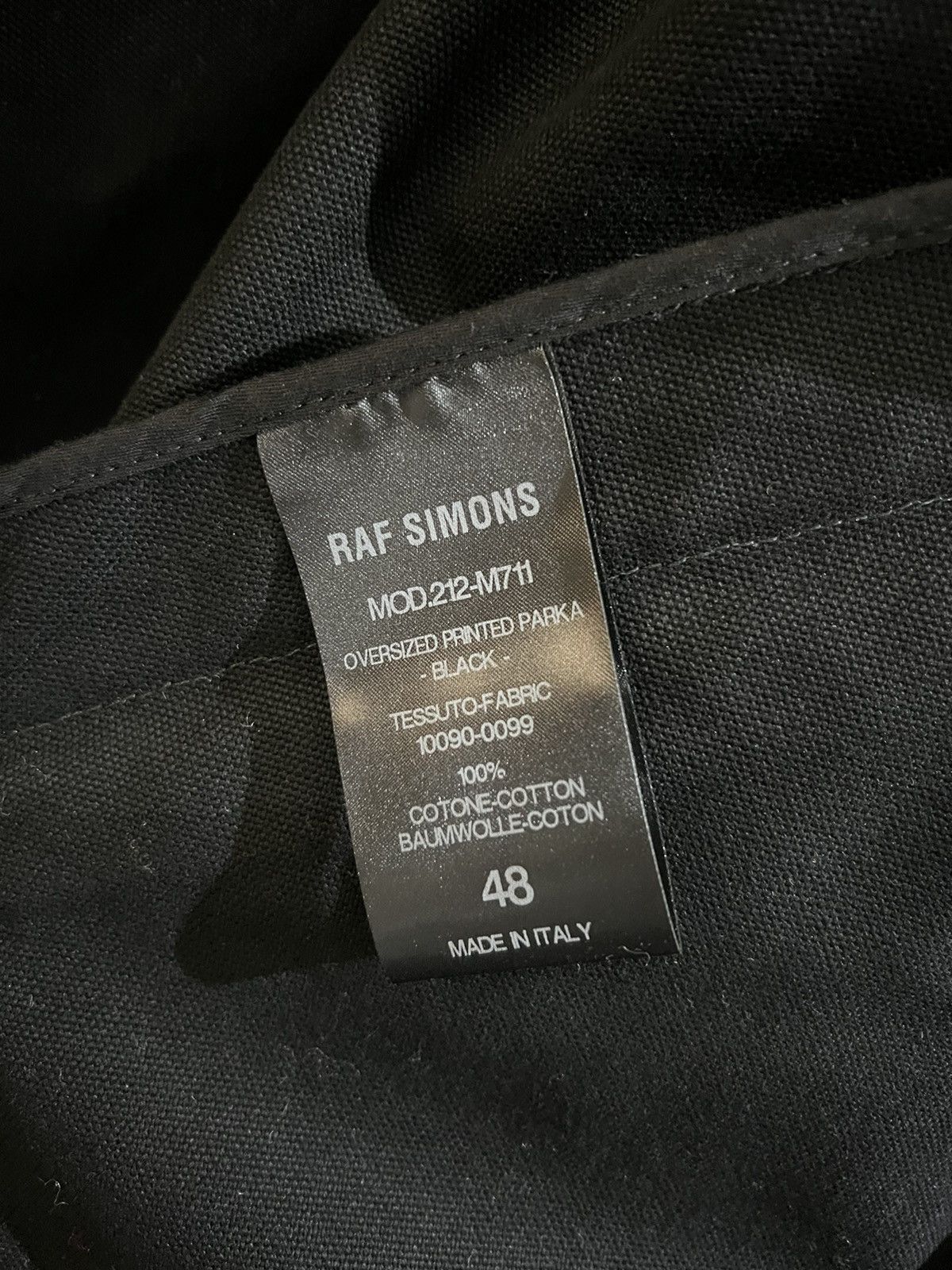 Raf simons oversized printed parka