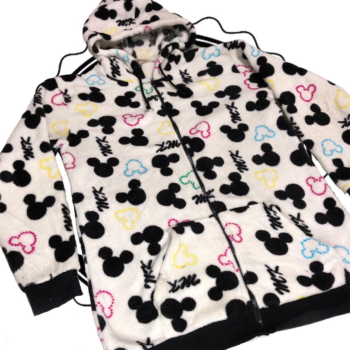 Disney Vintage 90's Disney Fullprint Fleece Zipper Hoodie Size US L / EU 52-54 / 3 - 2 Thumbnail
