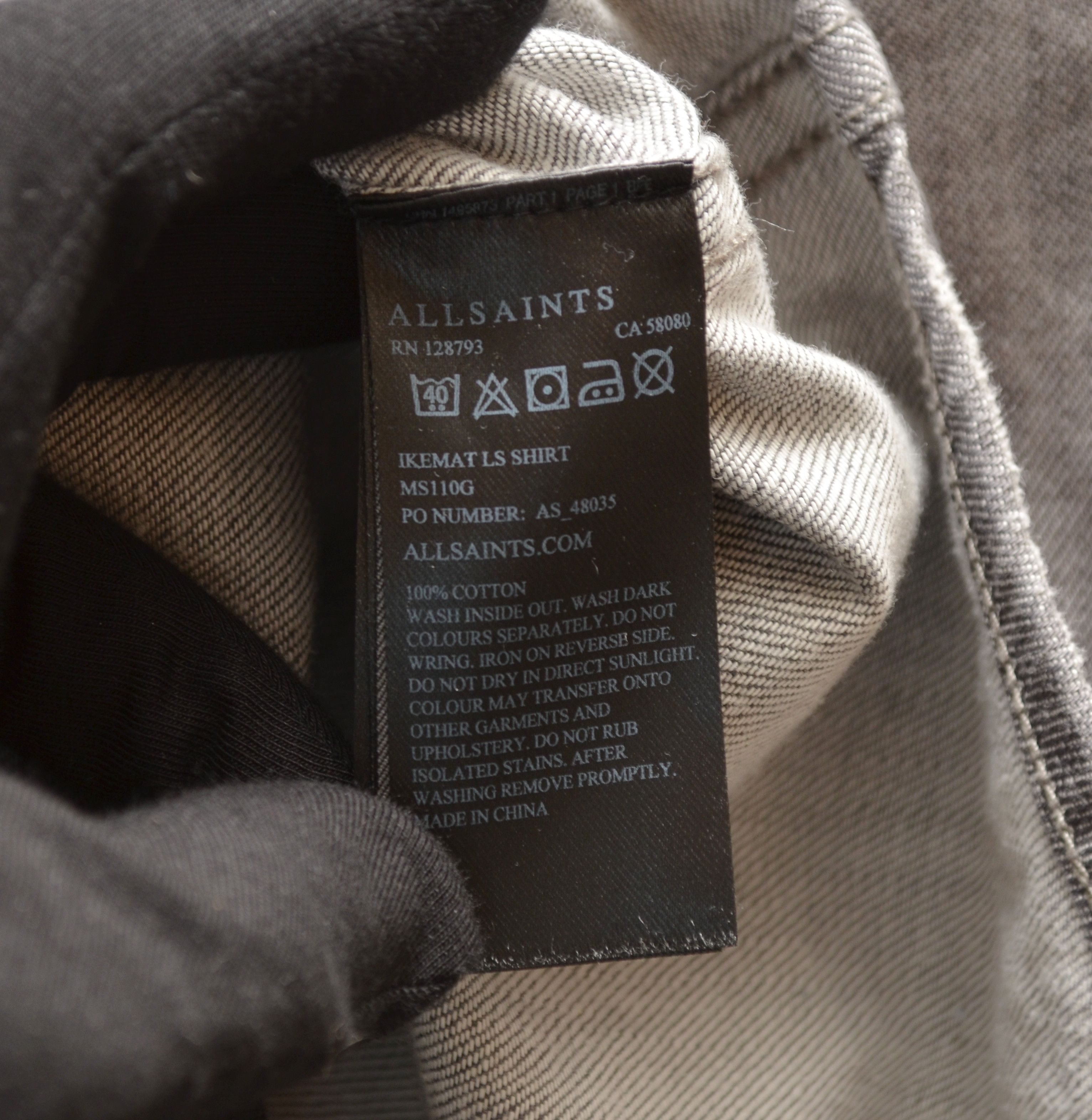 Allsaints Allsaints Ikemat LS Denim Shirt Destroyed Grey Sz Small Size US S / EU 44-46 / 1 - 12 Thumbnail