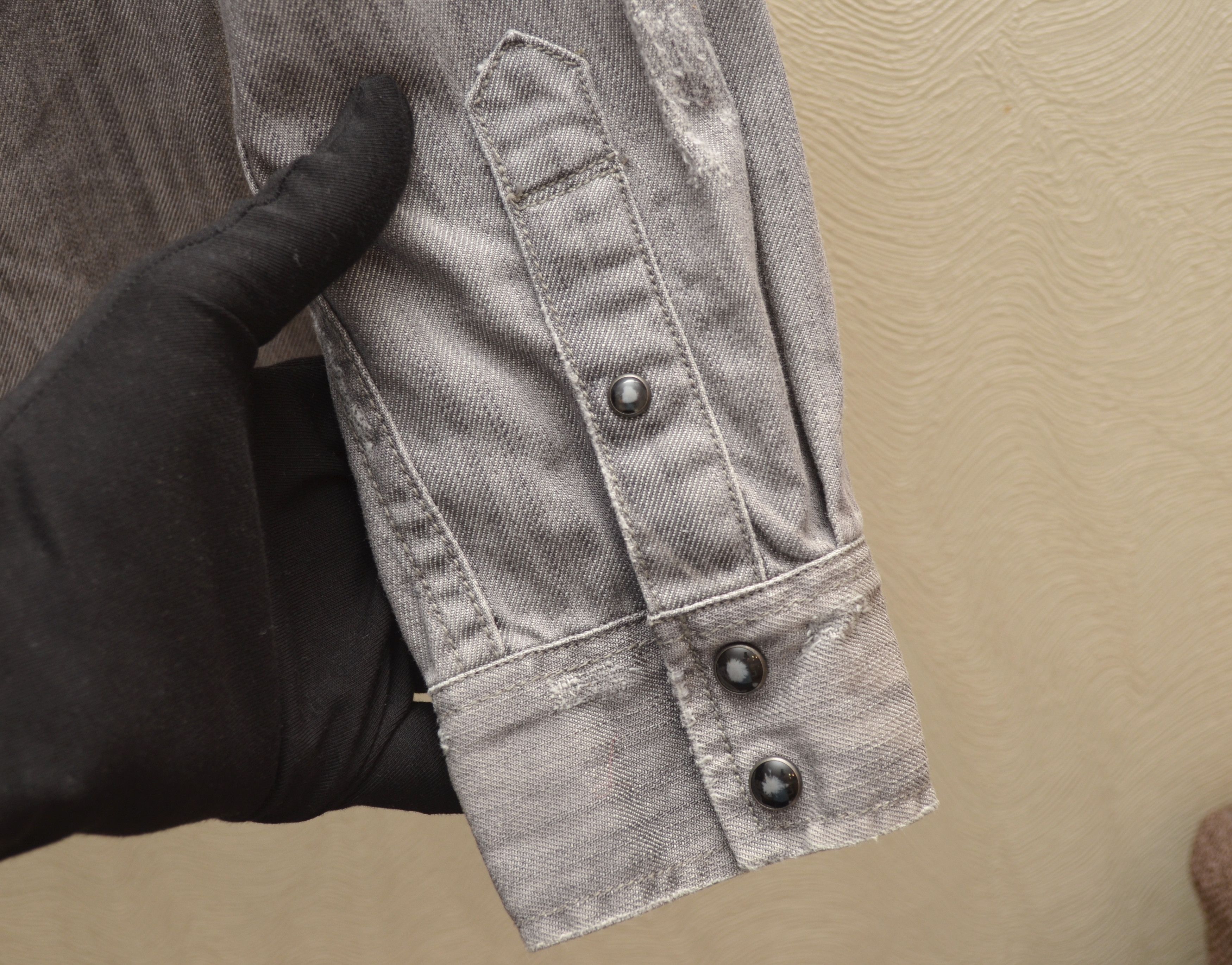 Allsaints Allsaints Ikemat LS Denim Shirt Destroyed Grey Sz Small Size US S / EU 44-46 / 1 - 11 Thumbnail