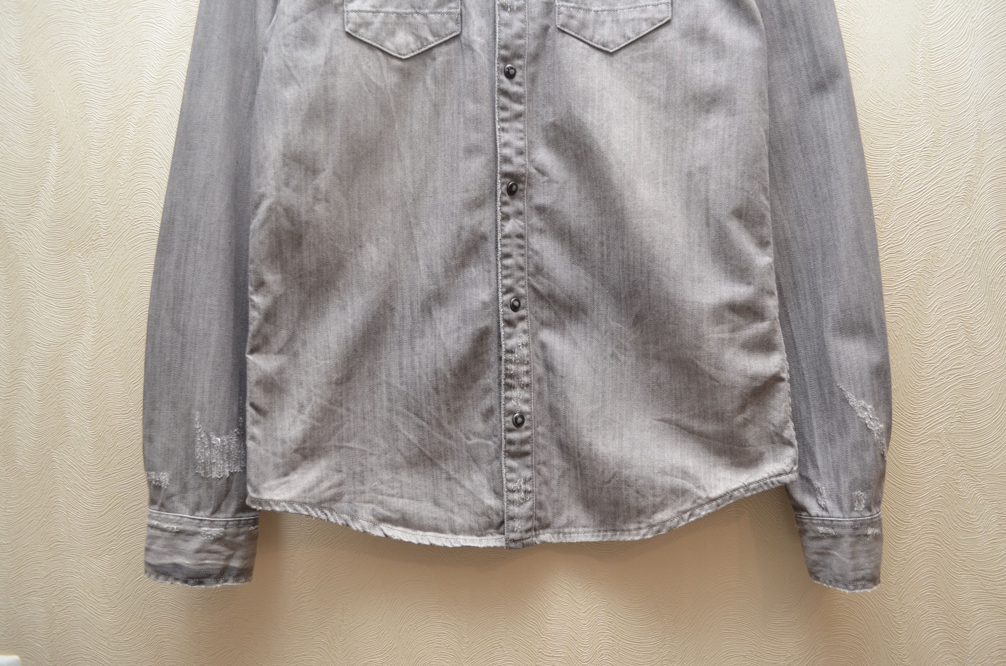 Allsaints Allsaints Ikemat LS Denim Shirt Destroyed Grey Sz Small Size US S / EU 44-46 / 1 - 4 Thumbnail
