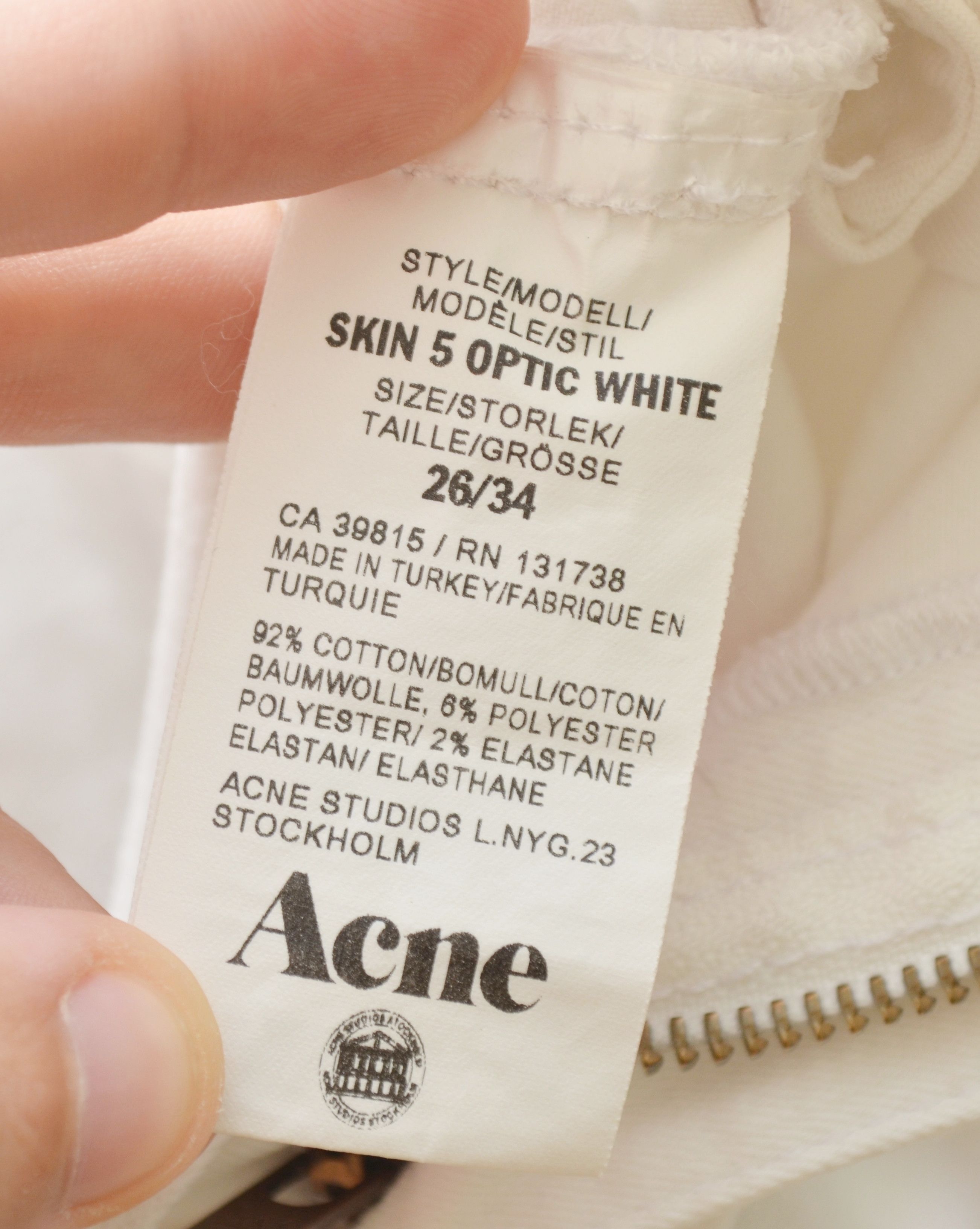 Acne Studios ACNE STUDIOS Skin 5 Optic White Size 26/34 Denim Jeans Size 26" / US 2 / IT 38 - 10 Thumbnail