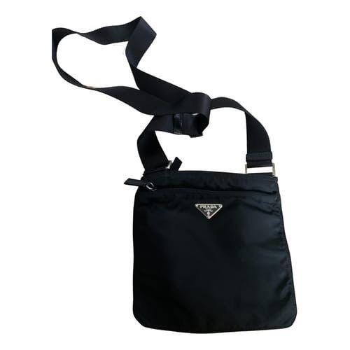 image of Prada Tessuto Nyalon Crosbody Shoulder Mini Bag in Black, Men's