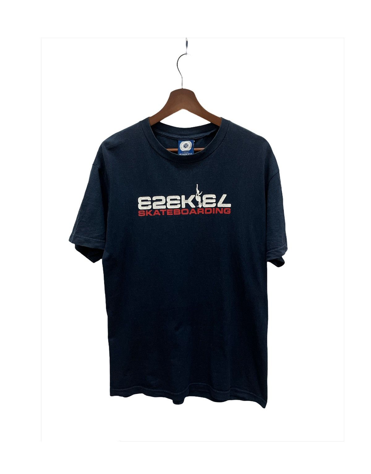 image of Vintage 90's Ezekiel Skateboarding Tee in Dark Blue, Men's (Size Large)