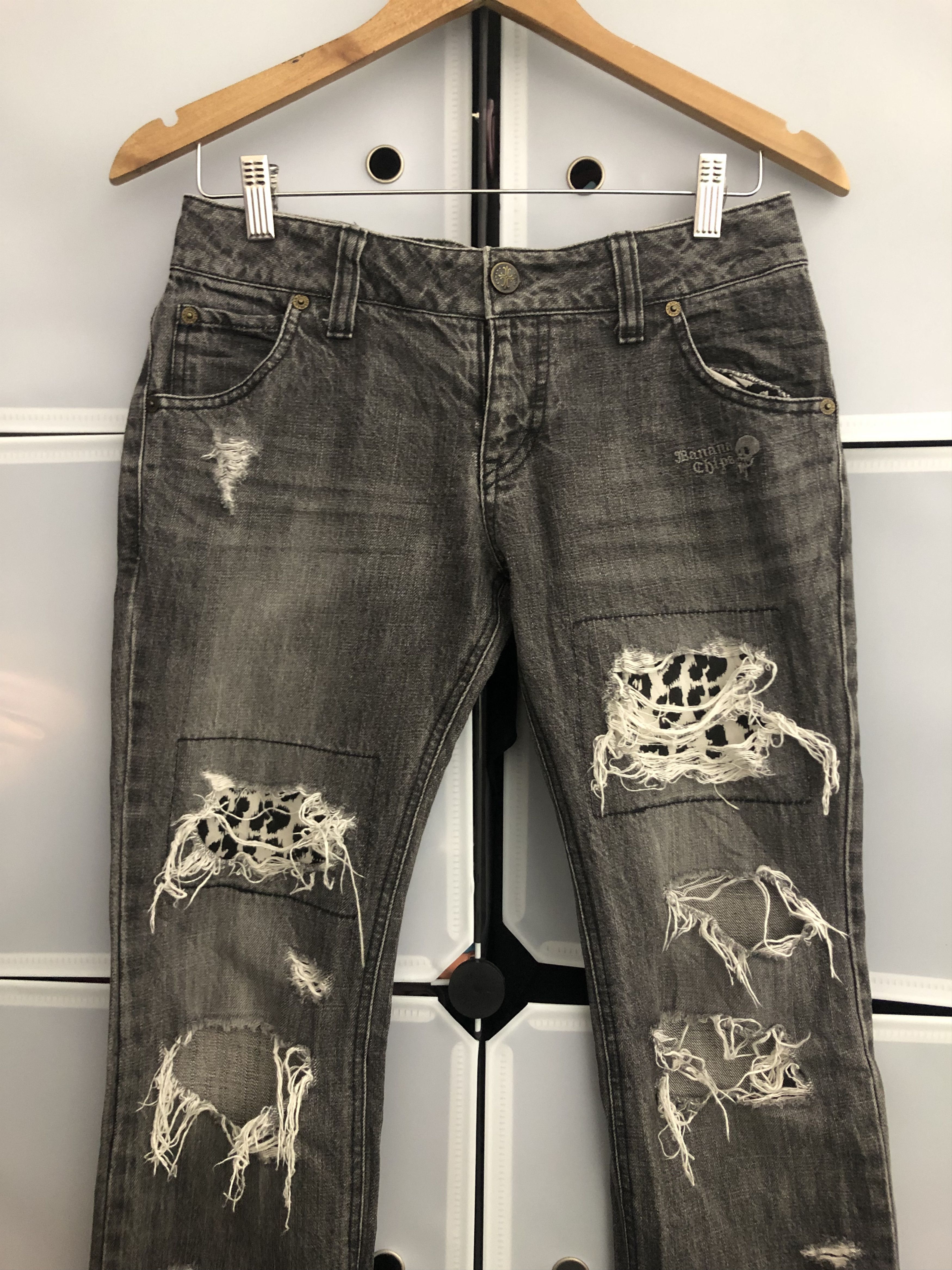 Japanese Brand Vintage Banana Chips Distrssed Patchwork Denim Size US 30 / EU 46 - 2 Thumbnail