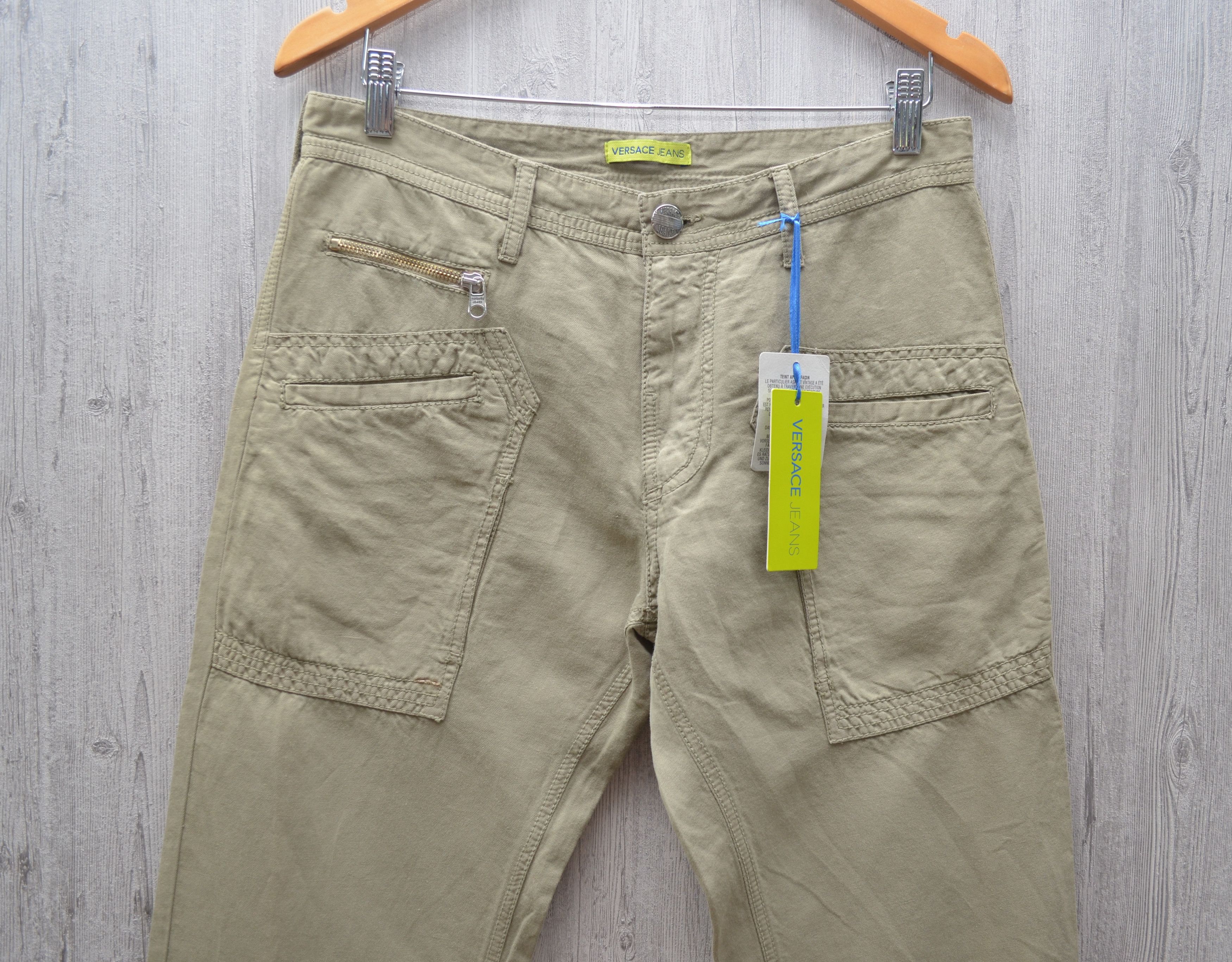 Versace × Versace Jeans Couture Versace Jeans Cargo Pants Beige Cotton Linen Sz W30 L34 Size US 30 / EU 46 - 2 Thumbnail