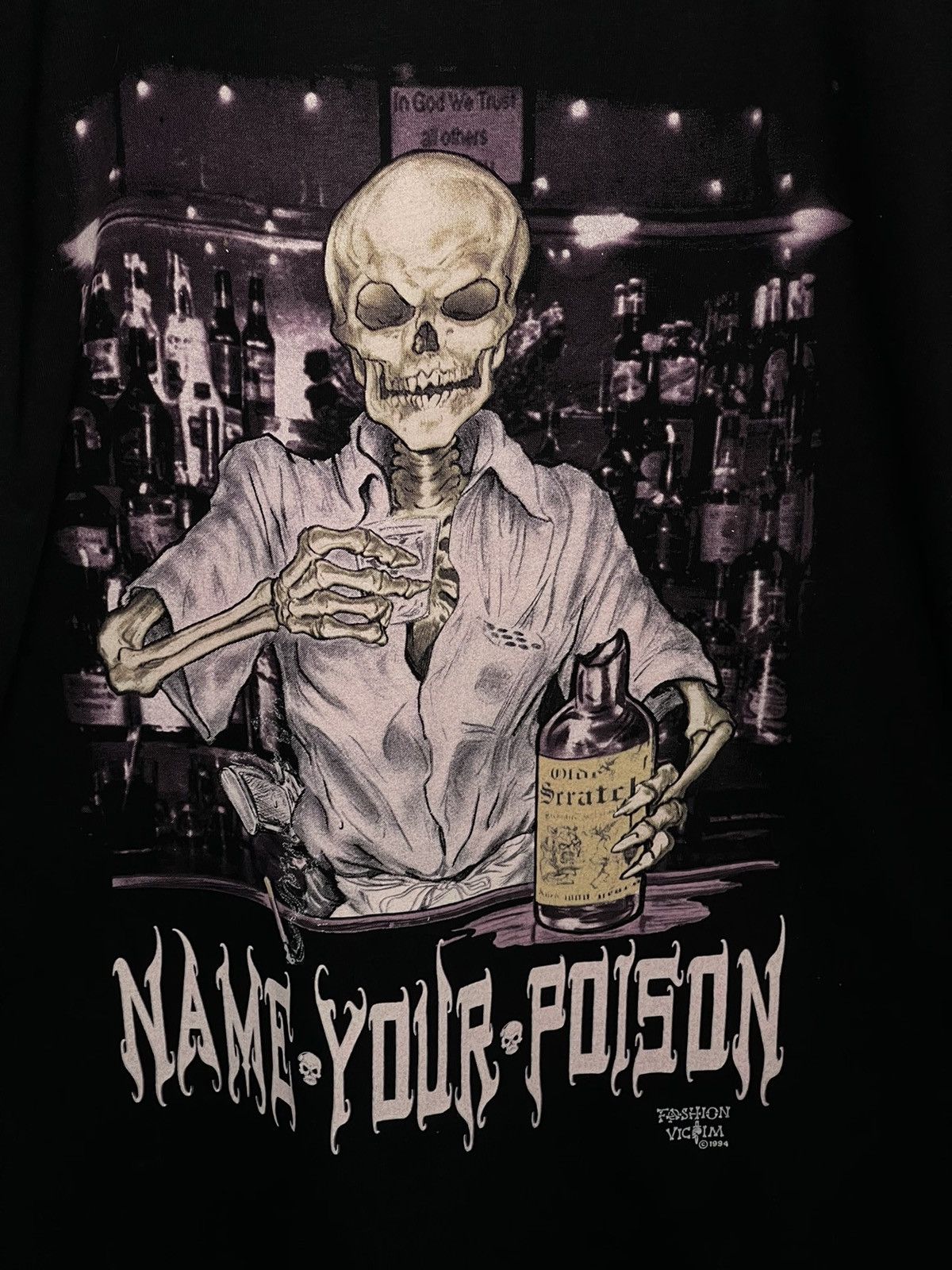 Vintage Vintage 90s Fashion Victim Name Your Poison Tee Size US XL / EU 56 / 4 - 3 Thumbnail