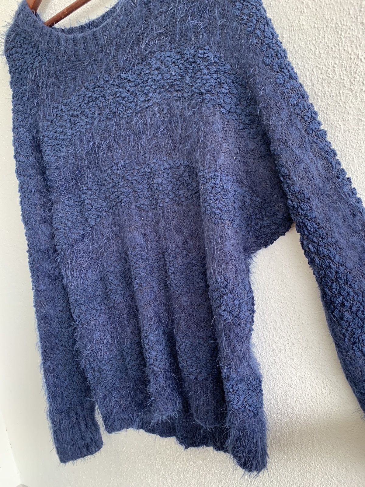 Japanese Brand POUSSE CAFE Fur Fleece Striped Abstract Shaggy Sweatshirt Size M / US 6-8 / IT 42-44 - 4 Thumbnail