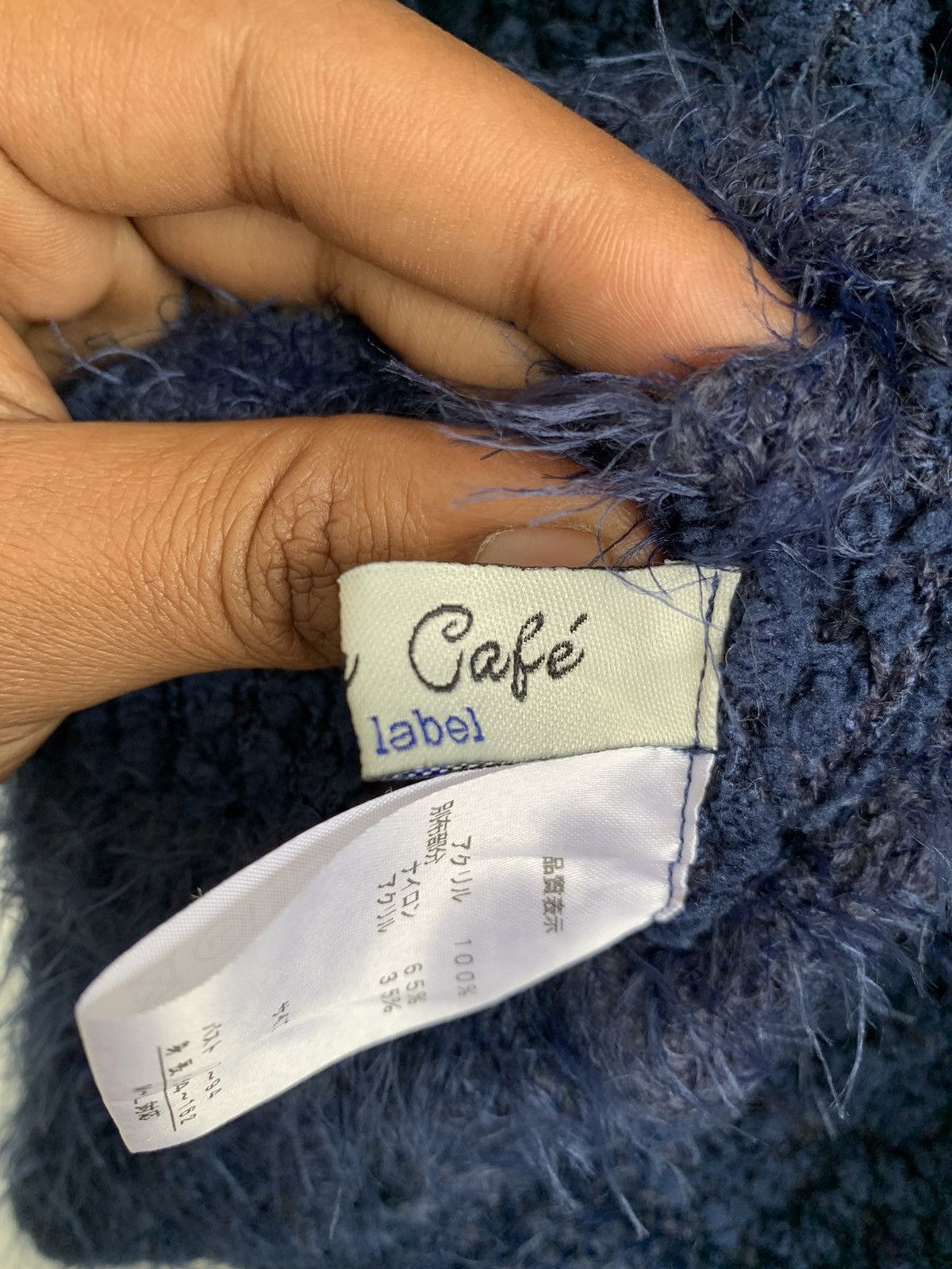 Japanese Brand POUSSE CAFE Fur Fleece Striped Abstract Shaggy Sweatshirt Size M / US 6-8 / IT 42-44 - 7 Thumbnail