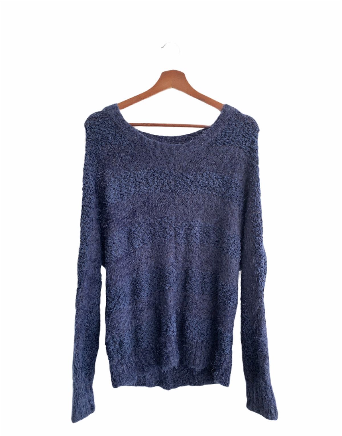 Japanese Brand POUSSE CAFE Fur Fleece Striped Abstract Shaggy Sweatshirt Size M / US 6-8 / IT 42-44 - 1 Thumbnail