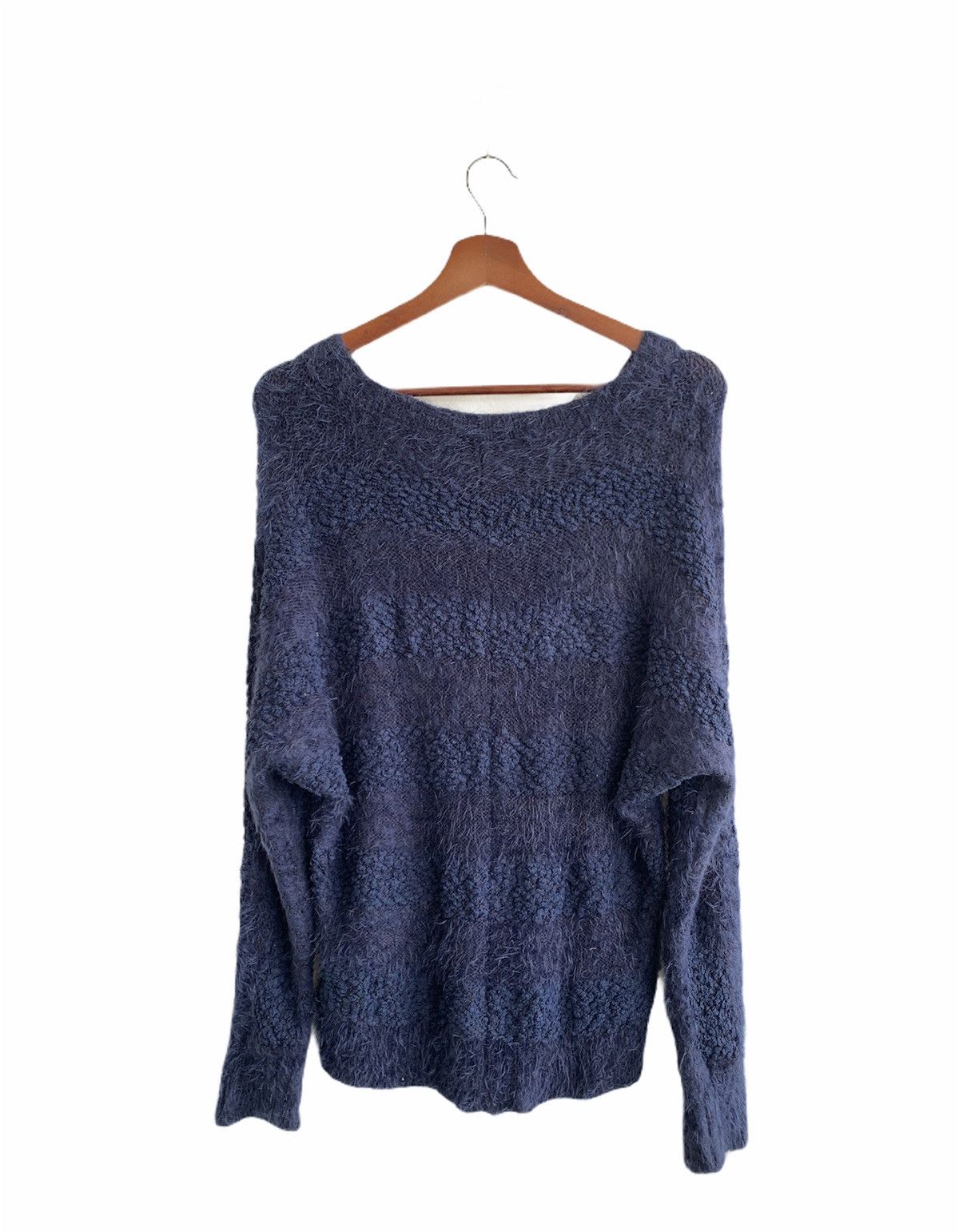 Japanese Brand POUSSE CAFE Fur Fleece Striped Abstract Shaggy Sweatshirt Size M / US 6-8 / IT 42-44 - 2 Thumbnail