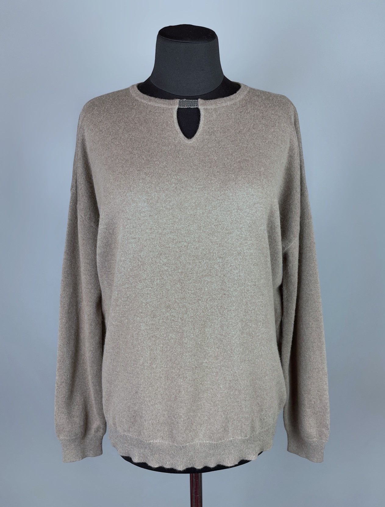 Brunello Cucinelli Brunello Cucinelli Cashmere Wool Keyhole Neck Sweater Size L Size L / US 10 / IT 46 - 5 Thumbnail