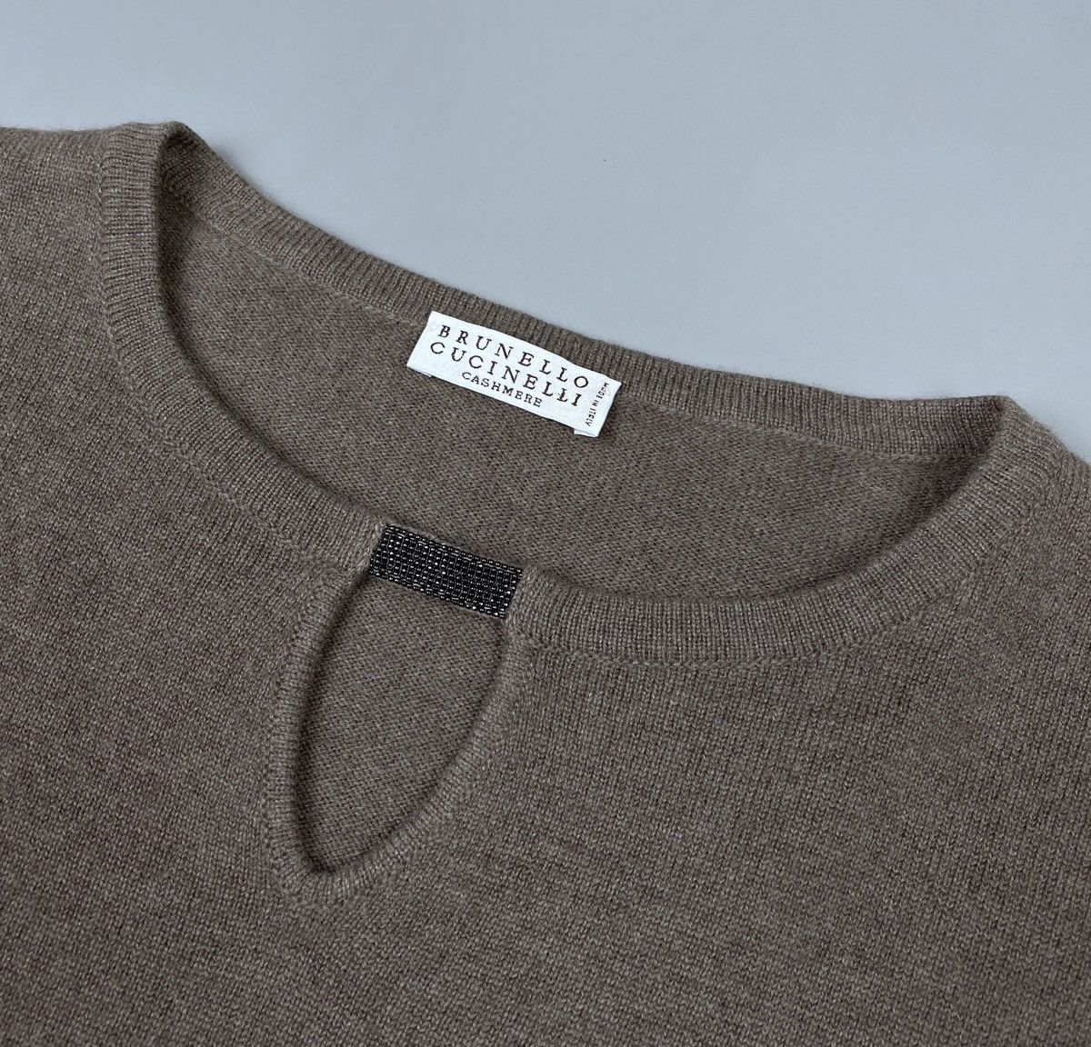 Brunello Cucinelli Brunello Cucinelli Cashmere Wool Keyhole Neck Sweater Size L Size L / US 10 / IT 46 - 12 Thumbnail