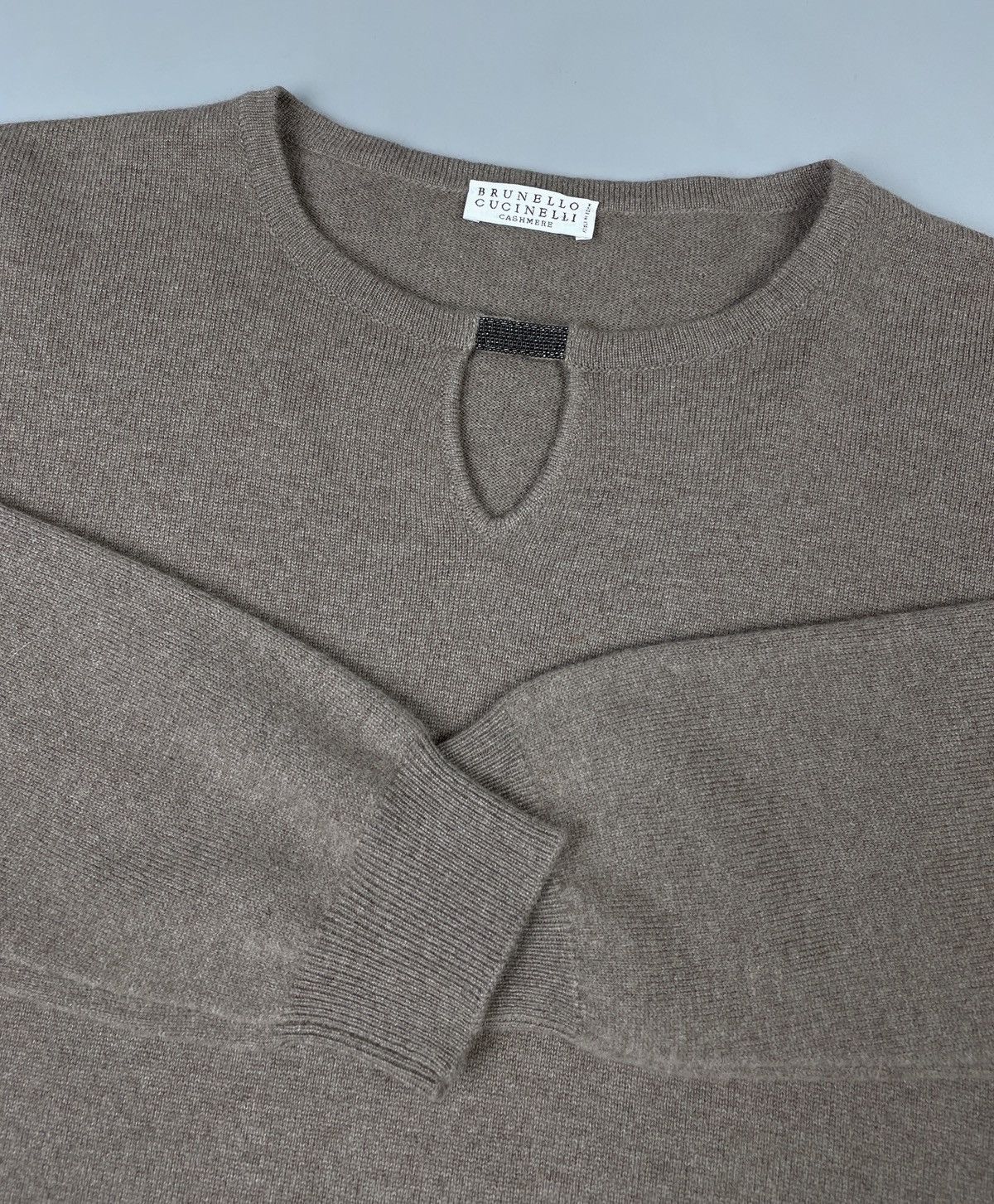 Brunello Cucinelli Brunello Cucinelli Cashmere Wool Keyhole Neck Sweater Size L Size L / US 10 / IT 46 - 11 Thumbnail