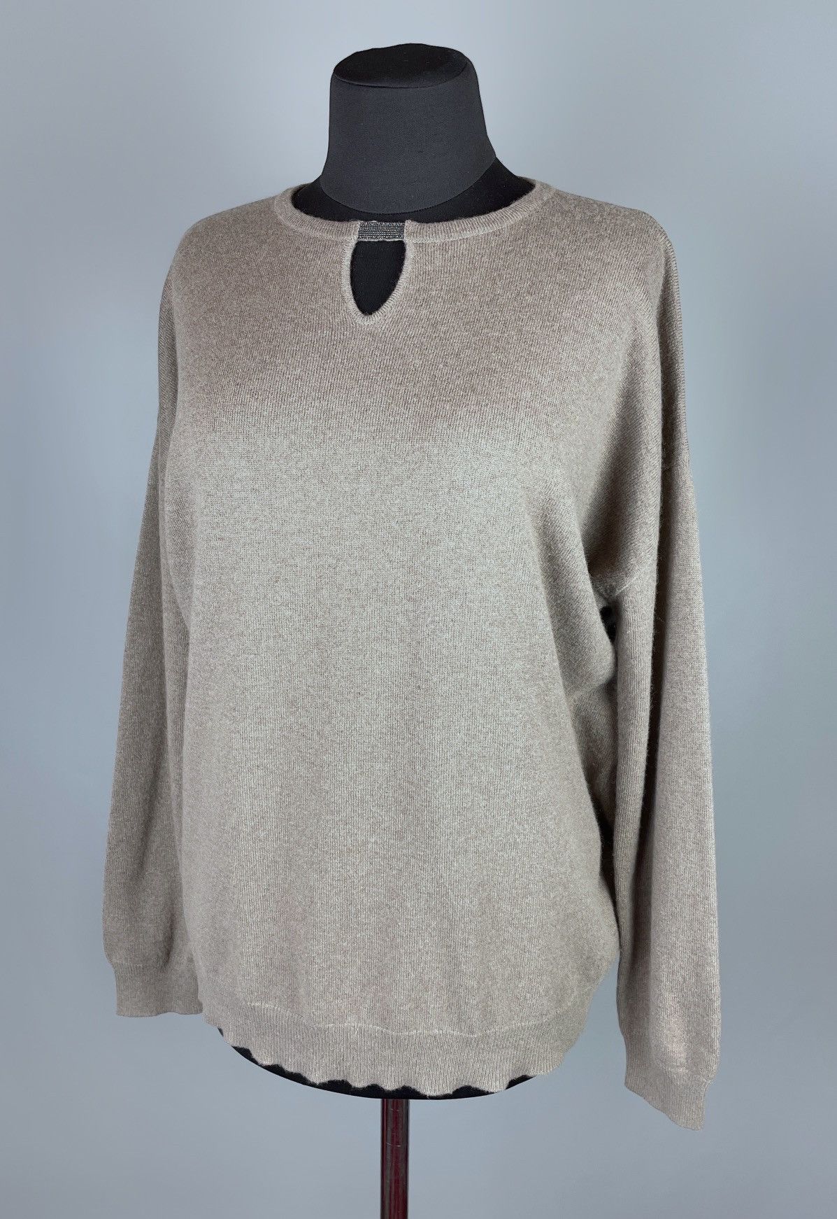 Brunello Cucinelli Brunello Cucinelli Cashmere Wool Keyhole Neck Sweater Size L Size L / US 10 / IT 46 - 6 Thumbnail