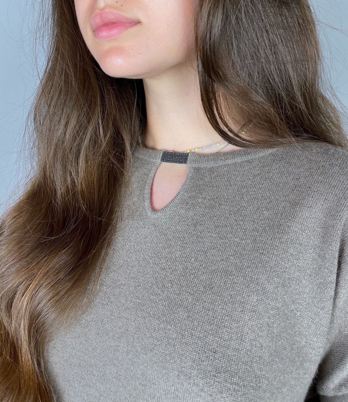 Brunello Cucinelli Brunello Cucinelli Cashmere Wool Keyhole Neck Sweater Size L Size L / US 10 / IT 46 - 9 Thumbnail