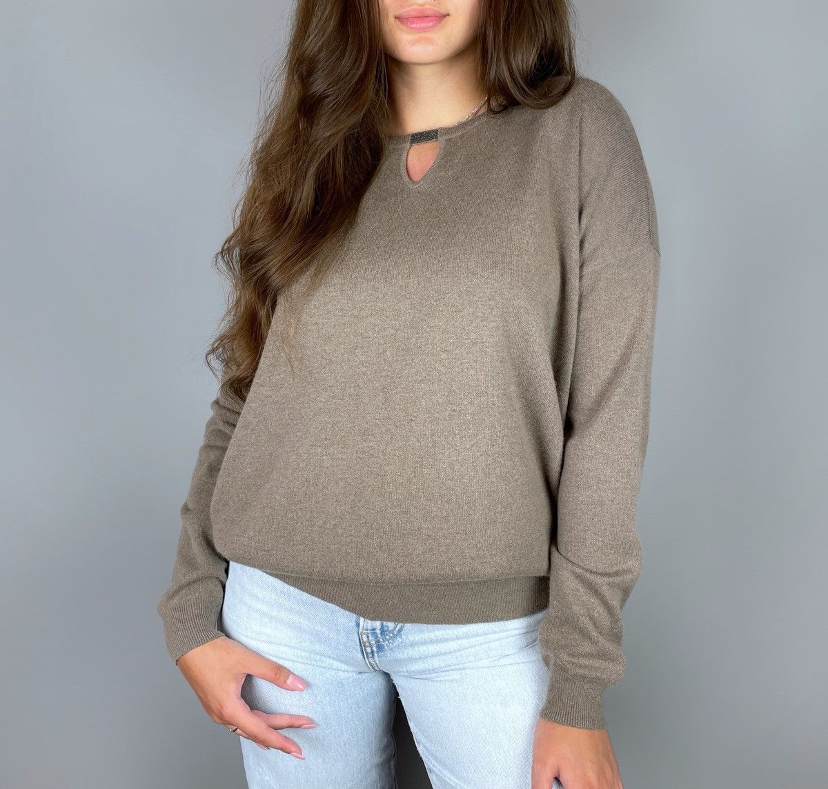 Brunello Cucinelli Brunello Cucinelli Cashmere Wool Keyhole Neck Sweater Size L Size L / US 10 / IT 46 - 3 Thumbnail