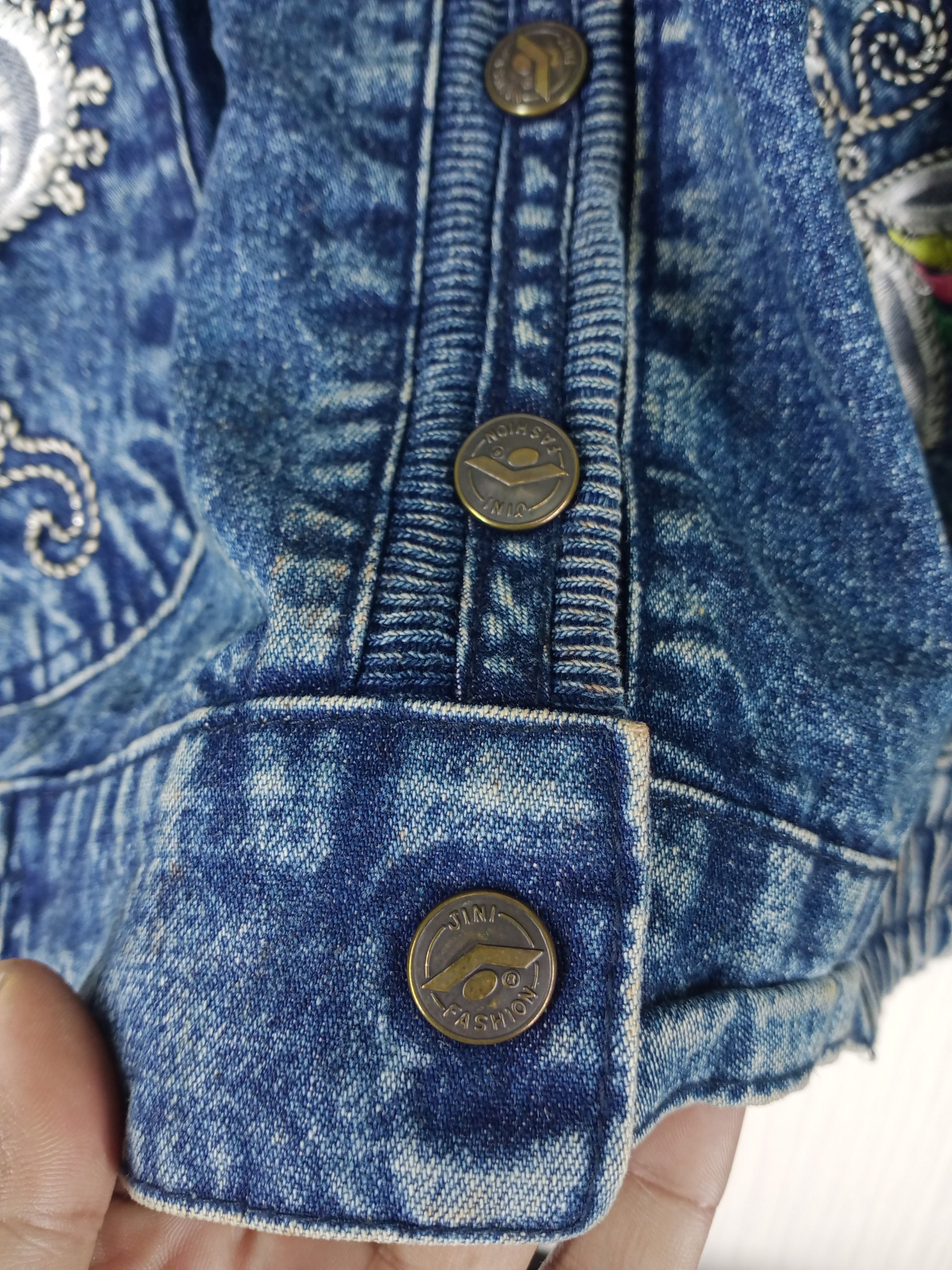 Japanese Brand Rare!! Vintage Embroidered Flora Cardigan Indigo Denim Size US L / EU 52-54 / 3 - 7 Thumbnail