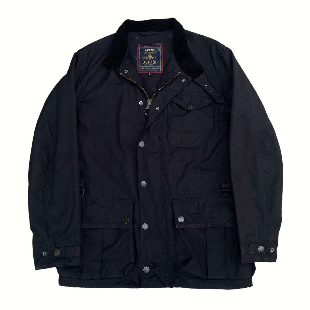 image of Barbour Dept B Limited Edition Wax Jacket in Black, Men's (Size Large)