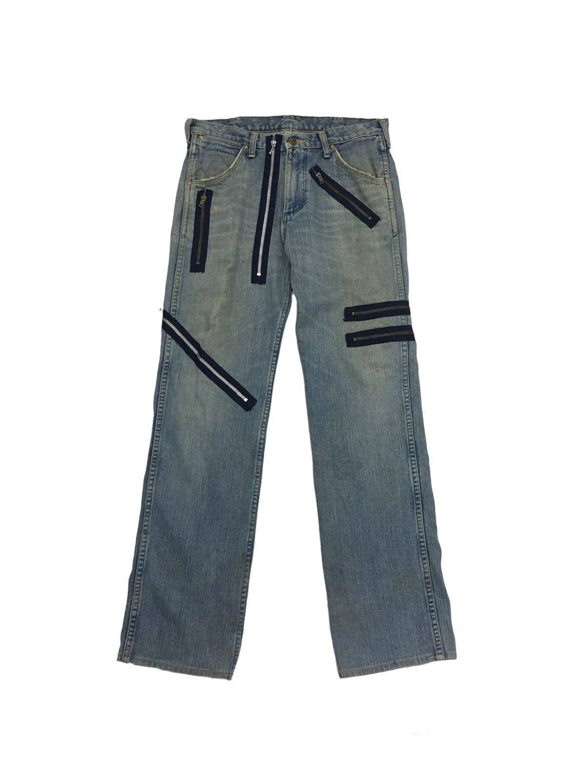image of Number N Ine x Wrangler Ss 2000 Bondage Zipper Jeans in Denim, Men's (Size 30)