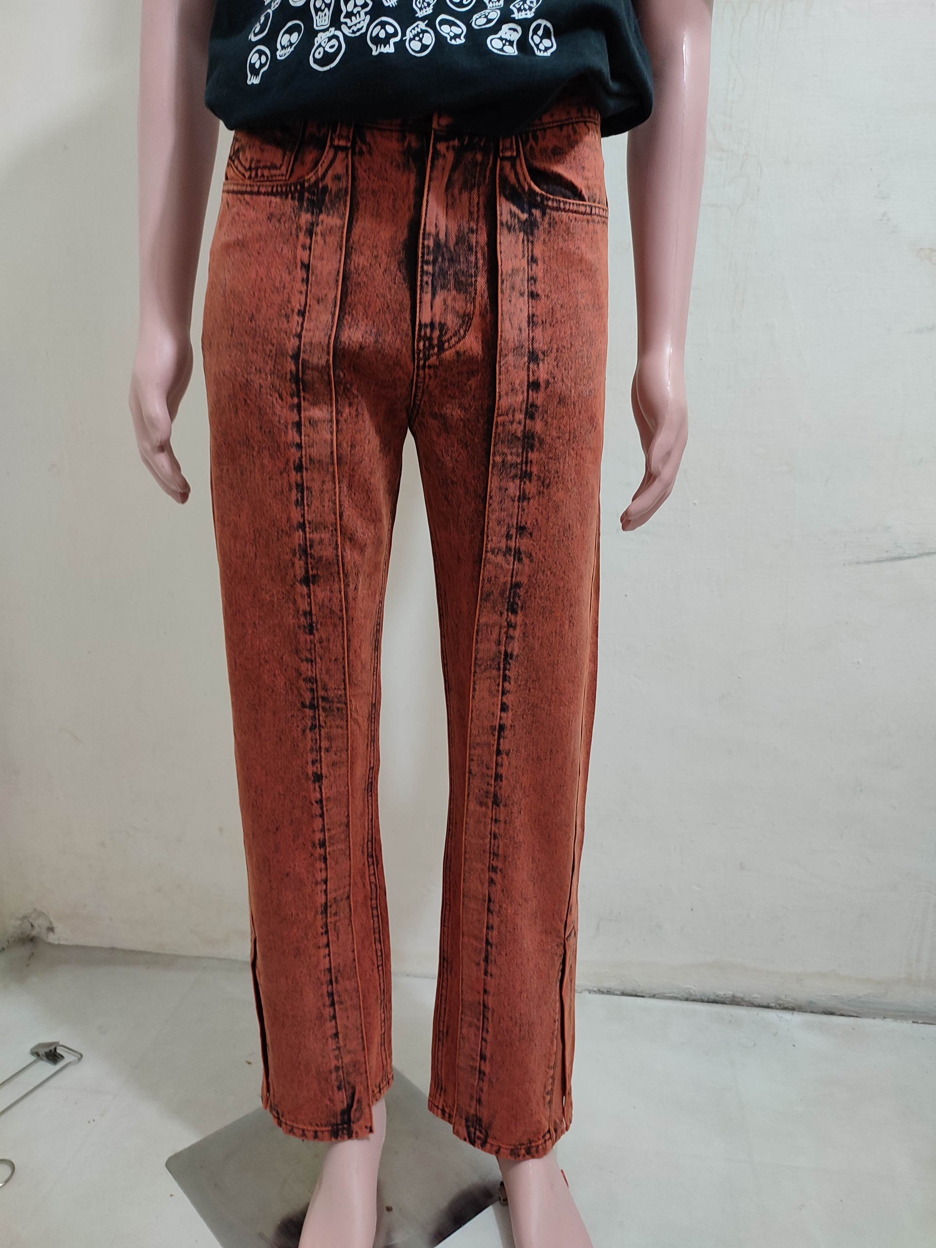 Wooyoungmi Wooyoungmi Paris Orange Washed Denim Jeans Size US 30 / EU 46 - 13 Thumbnail