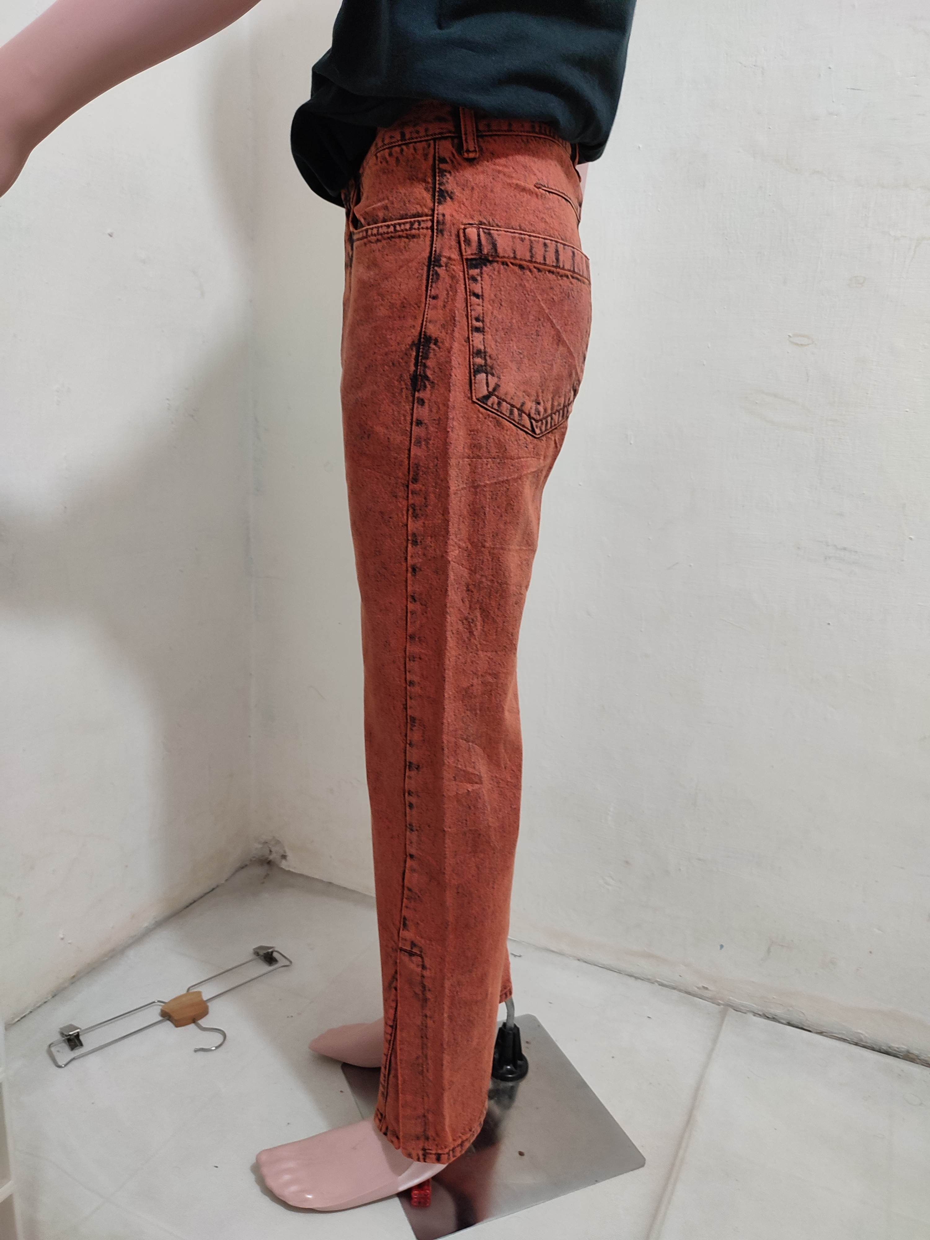 Wooyoungmi Wooyoungmi Paris Orange Washed Denim Jeans Size US 30 / EU 46 - 14 Thumbnail