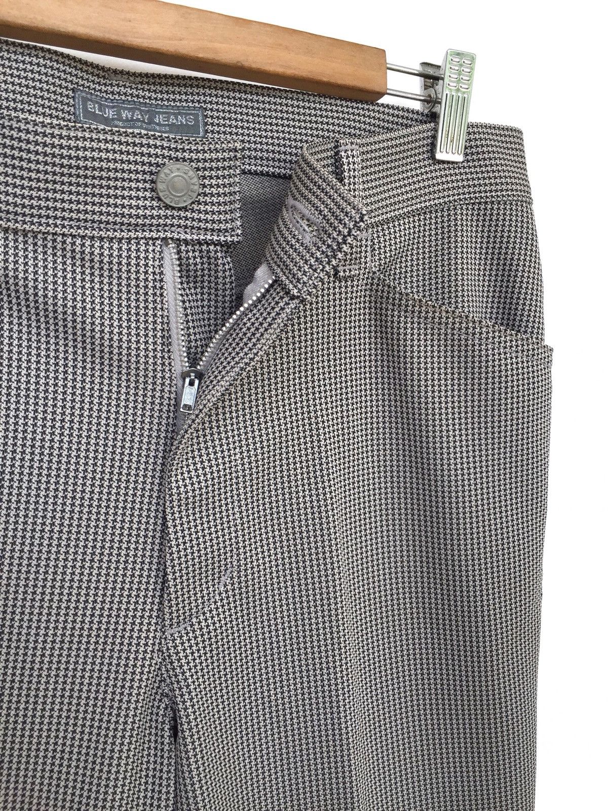 Japanese Brand Japan Brand Blue Way Checked Plaid Sta-Press Stretched Pants Size US 32 / EU 48 - 5 Thumbnail