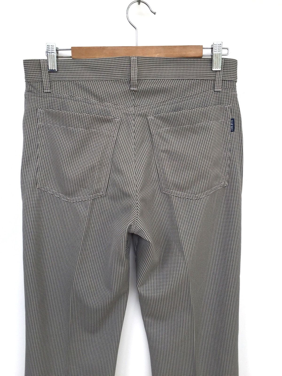 Japanese Brand Japan Brand Blue Way Checked Plaid Sta-Press Stretched Pants Size US 32 / EU 48 - 4 Thumbnail