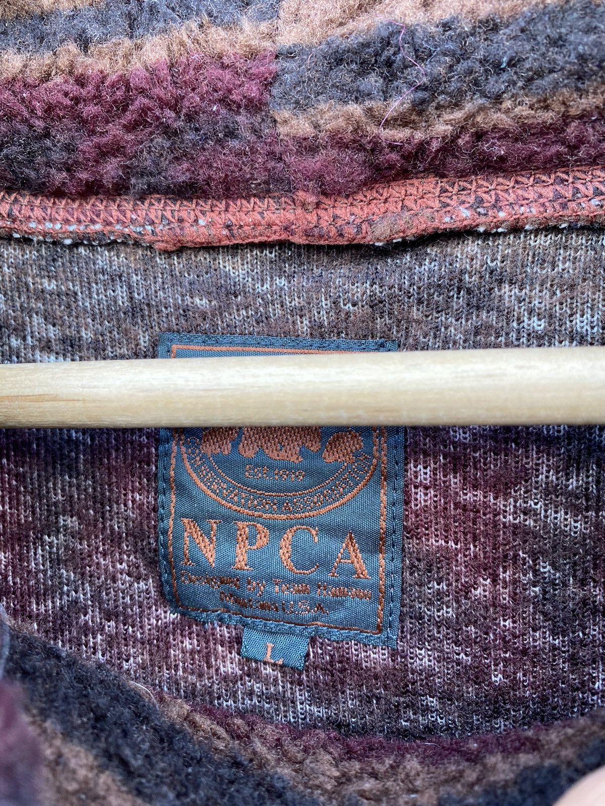 Japanese Brand × Vintage Vintage NPCA Designed by Team Hamano Brown Deep Pile Fleece Size US L / EU 52-54 / 3 - 7 Thumbnail