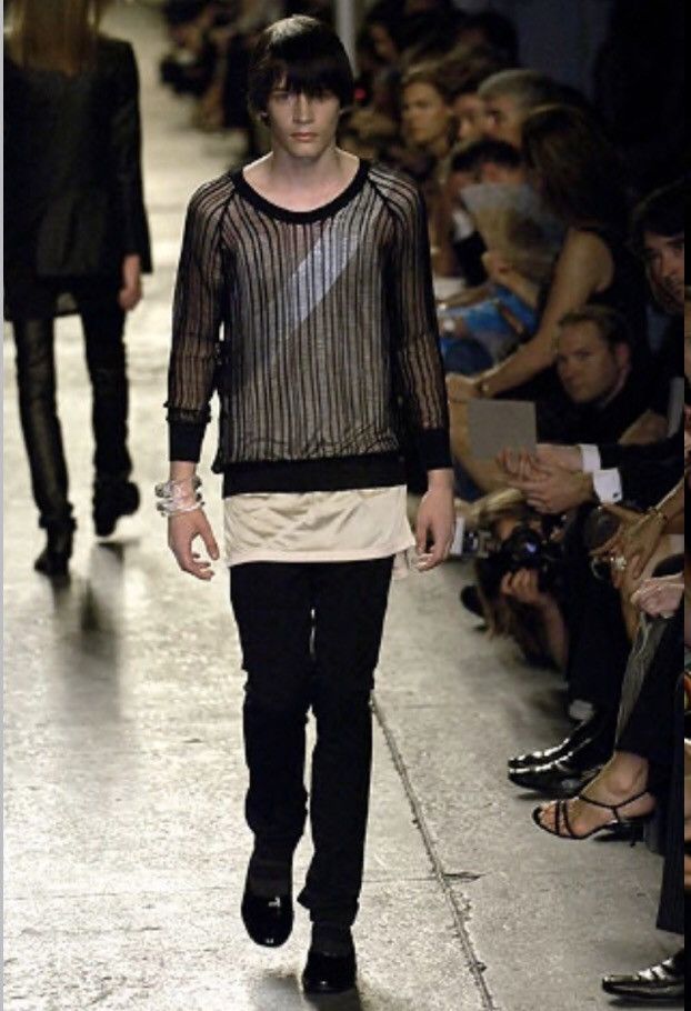 Dior × Hedi Slimane DIOR HOMME BY HEDI SLIMANE L/SLEEVE MESH KNIT TOP - SS2007 Size US L / EU 52-54 / 3 - 1 Thumbnail