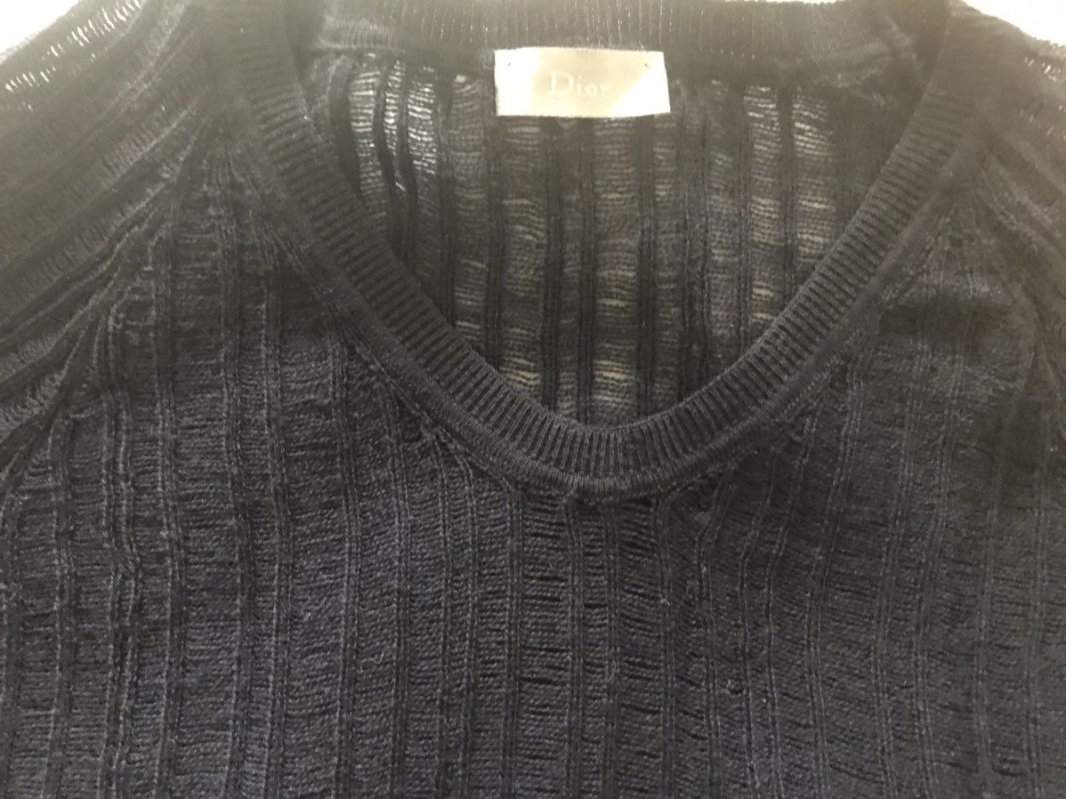 Dior × Hedi Slimane DIOR HOMME BY HEDI SLIMANE L/SLEEVE MESH KNIT TOP - SS2007 Size US L / EU 52-54 / 3 - 10 Thumbnail