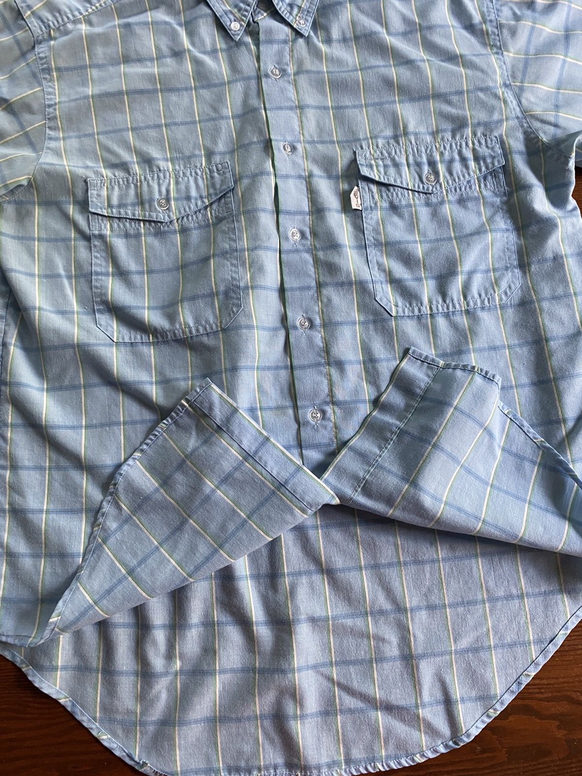 Levi's Vintage 1990 Levis Silver Label Plaid Short Sleeve Button Up Size US M / EU 48-50 / 2 - 12 Thumbnail