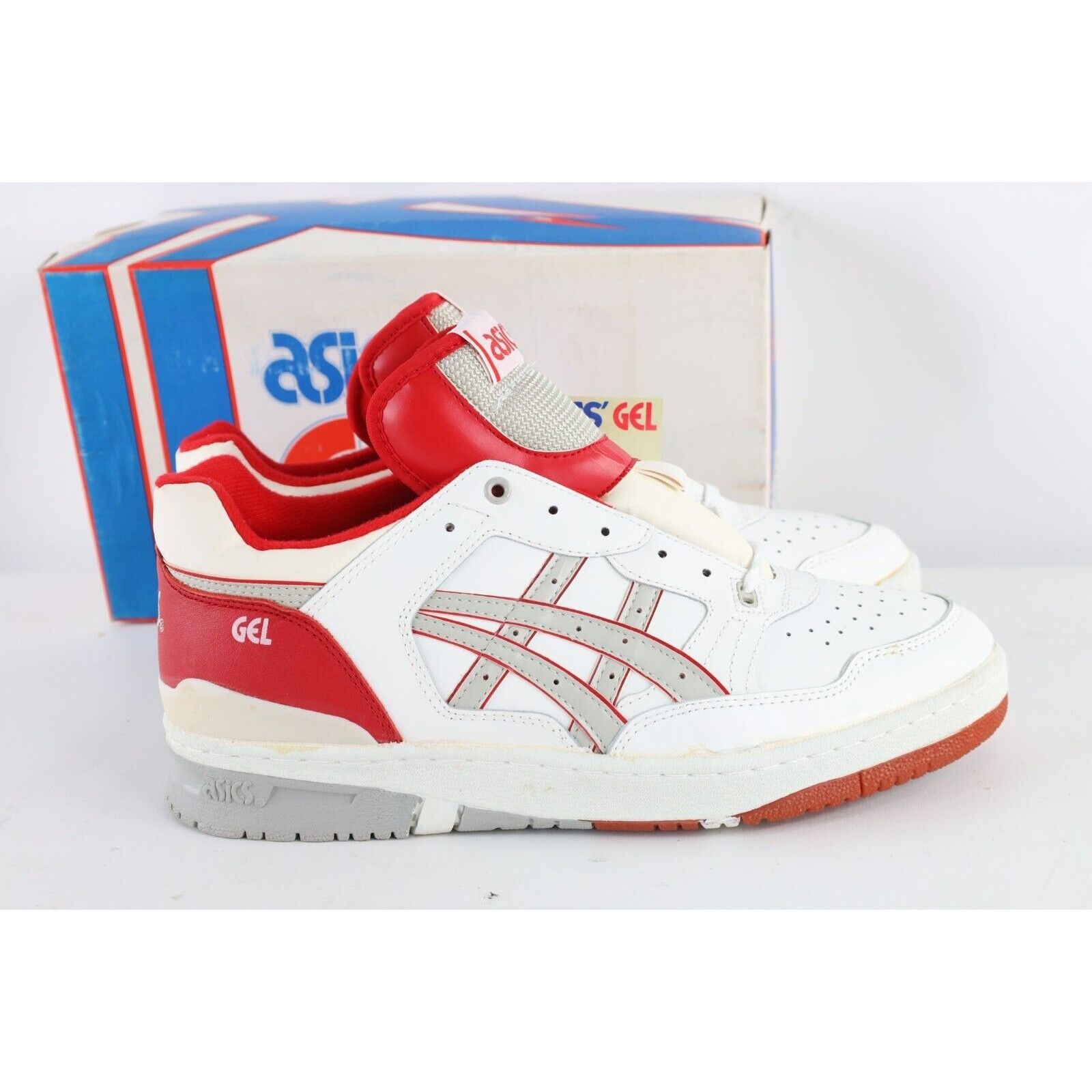 Asics × Vintage NOS Vtg 90s Asics Spell Out Gel Extreme Sneakers White Red Size US 13 / EU 46 - 5 Thumbnail