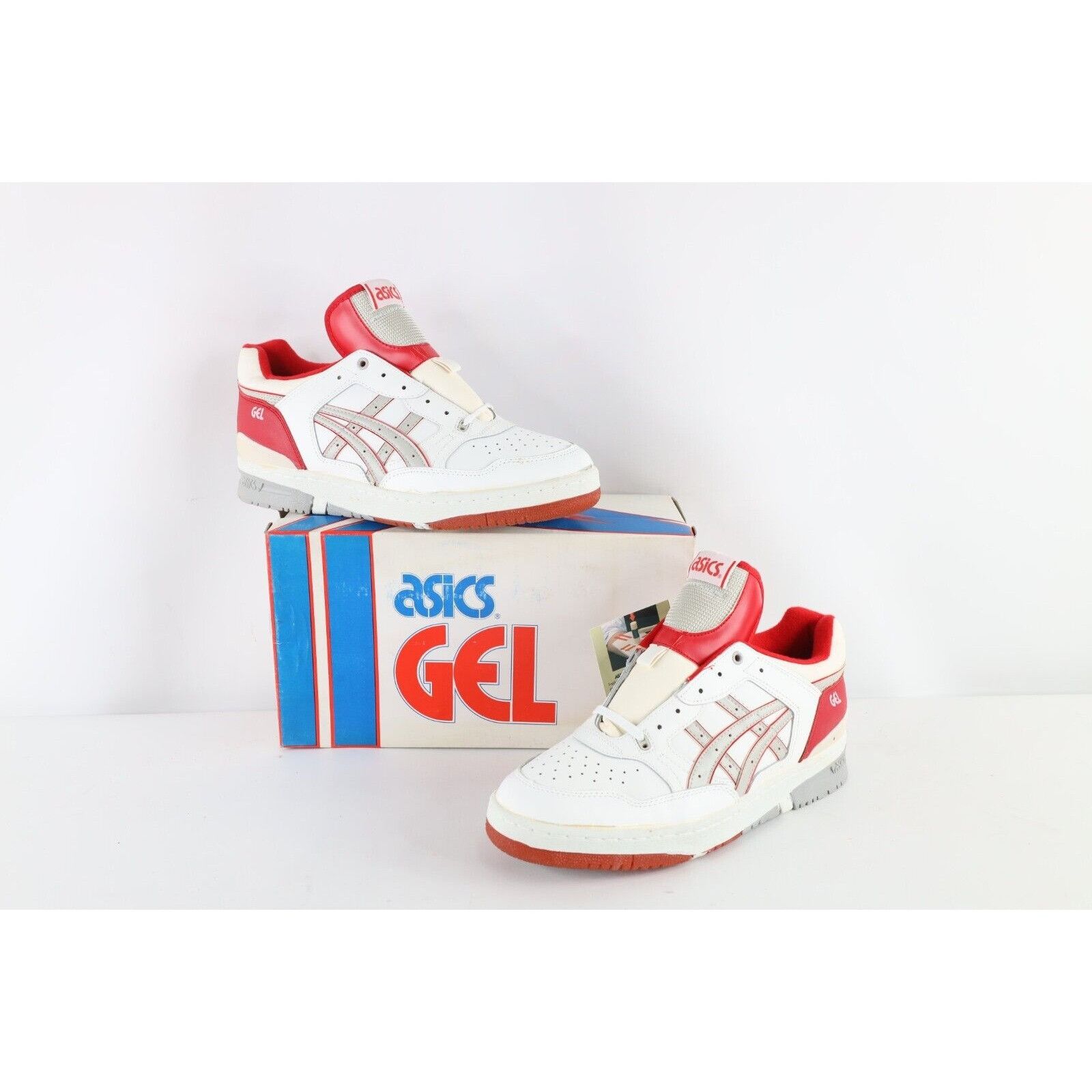 Asics × Vintage NOS Vtg 90s Asics Spell Out Gel Extreme Sneakers White Red Size US 13 / EU 46 - 1 Thumbnail