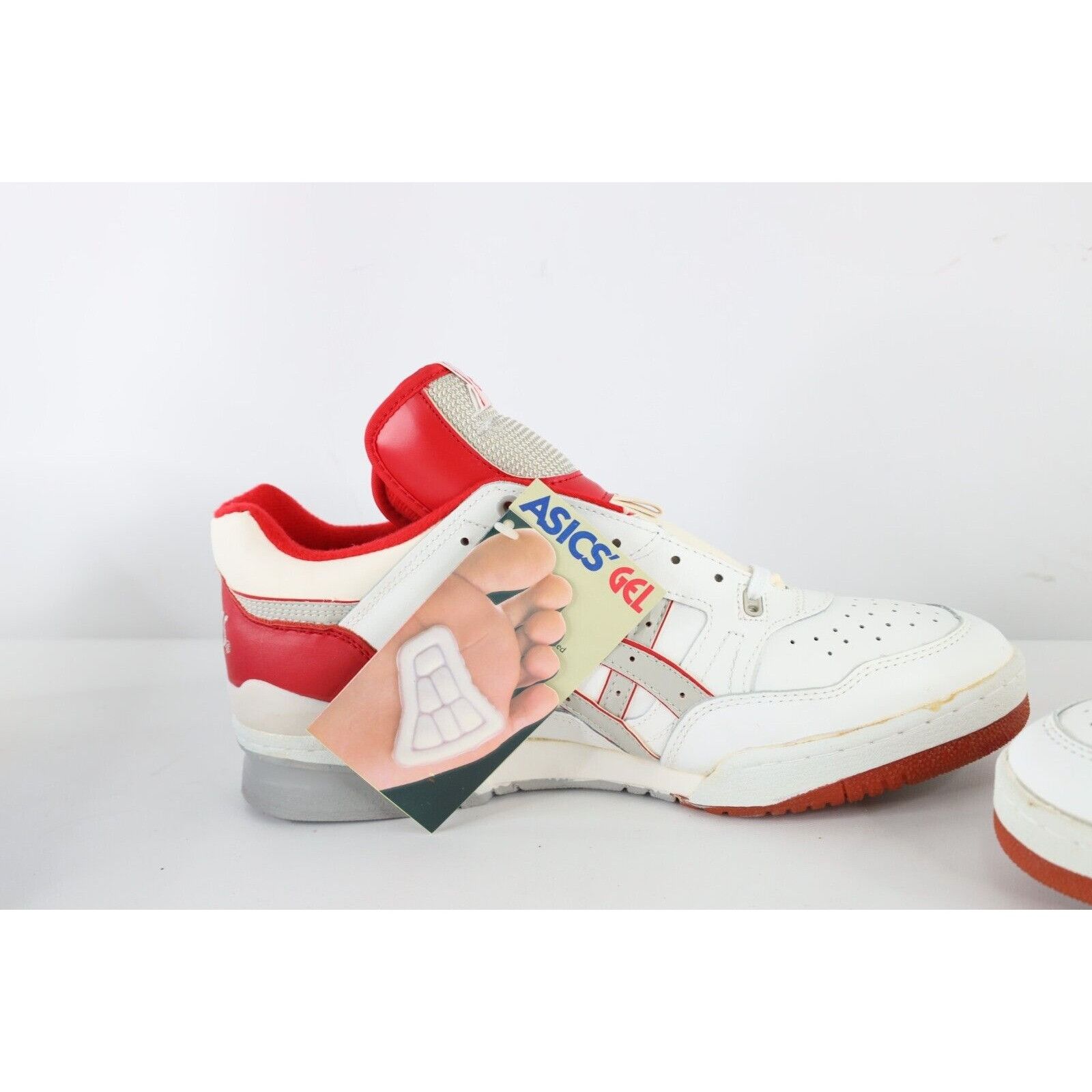 Asics × Vintage NOS Vtg 90s Asics Spell Out Gel Extreme Sneakers White Red Size US 13 / EU 46 - 8 Thumbnail