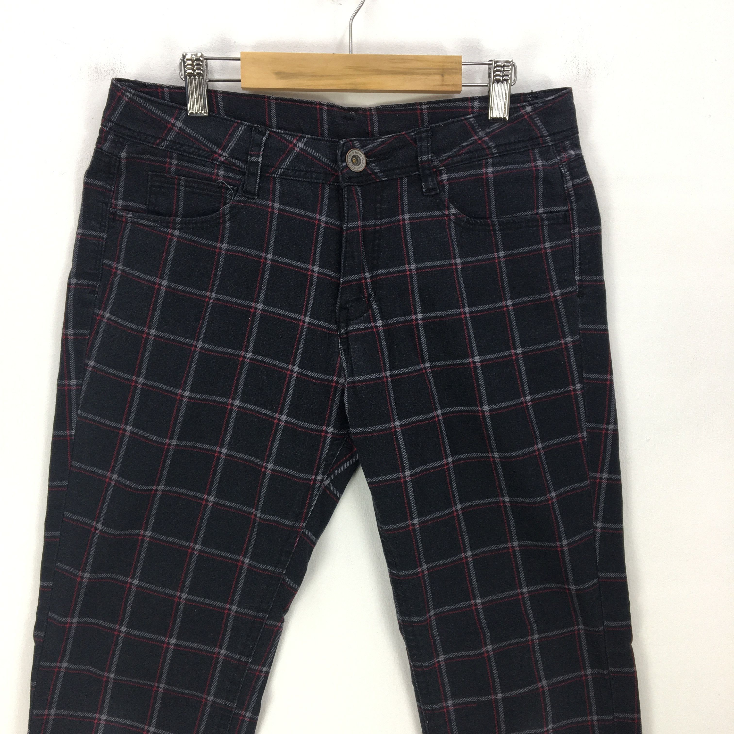 Japanese Brand × Vintage Japanese Checkered Trousers Tartan Plaid Punk Style Pants Size 28" / US 6 / IT 42 - 3 Thumbnail