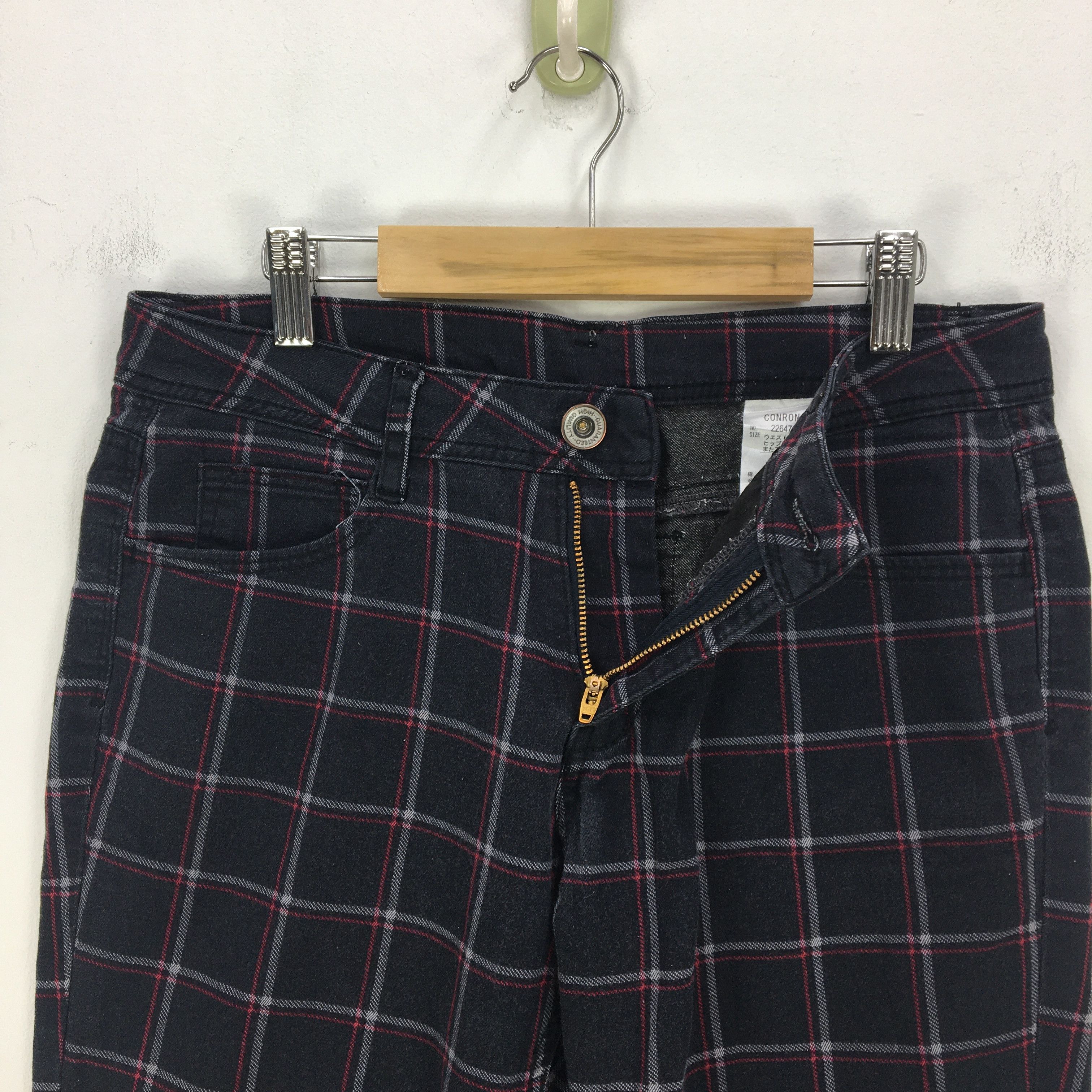 Japanese Brand × Vintage Japanese Checkered Trousers Tartan Plaid Punk Style Pants Size 28" / US 6 / IT 42 - 6 Thumbnail
