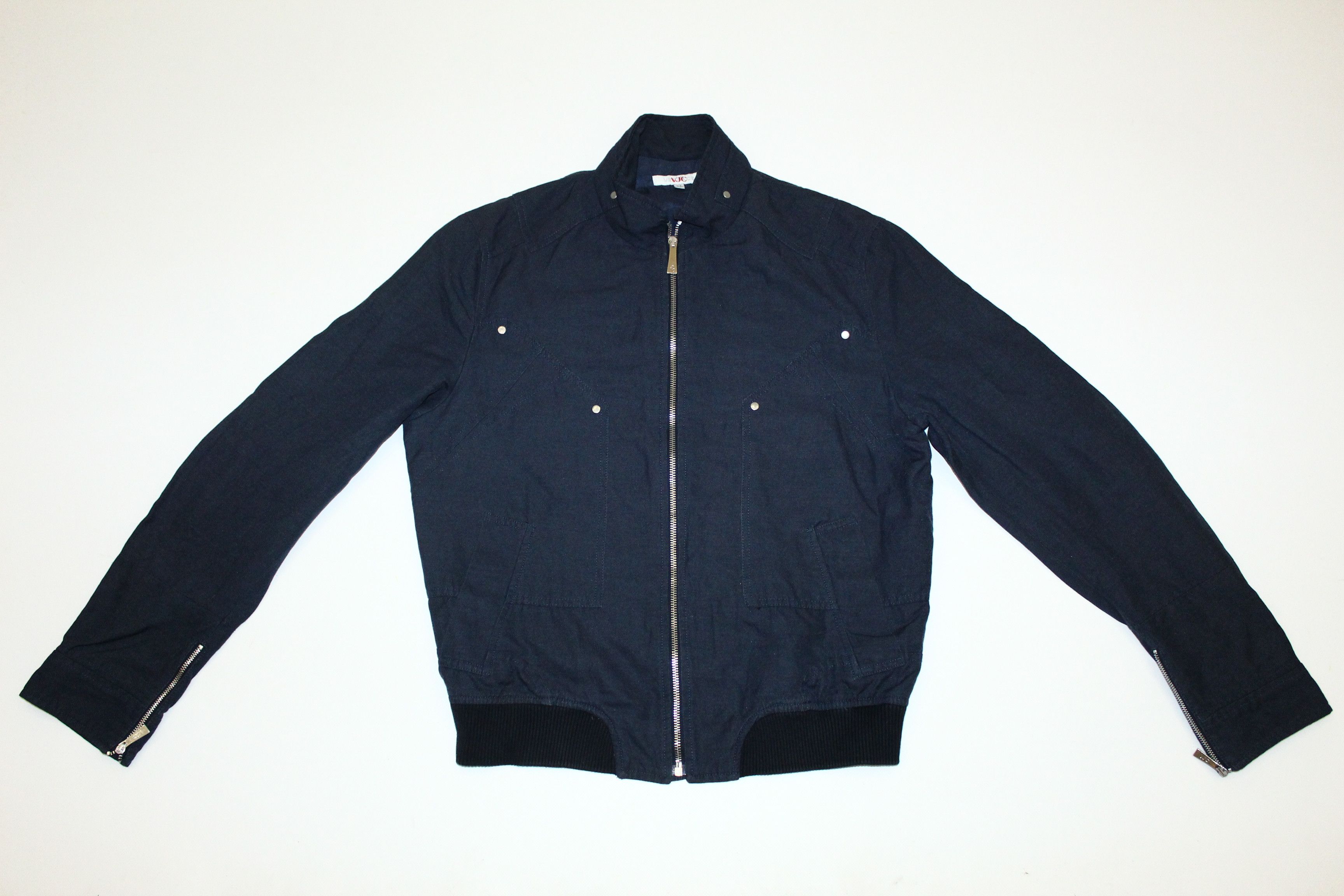 Versace Vintage VJC Versace Collection Viscose Blend Bikers Jacket Size US M / EU 48-50 / 2 - 2 Thumbnail