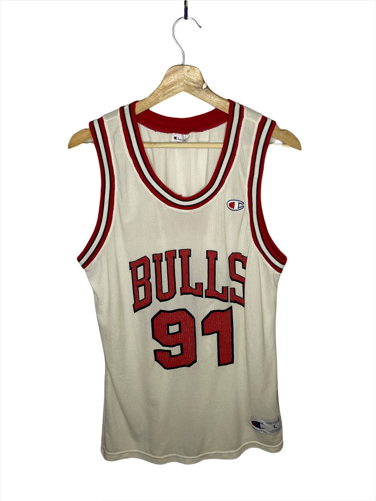 Champion × NBA × Red Bull Vintage Champion Dennis Rodman Chicago Bulls Jersey Size US L / EU 52-54 / 3 - 1 Thumbnail