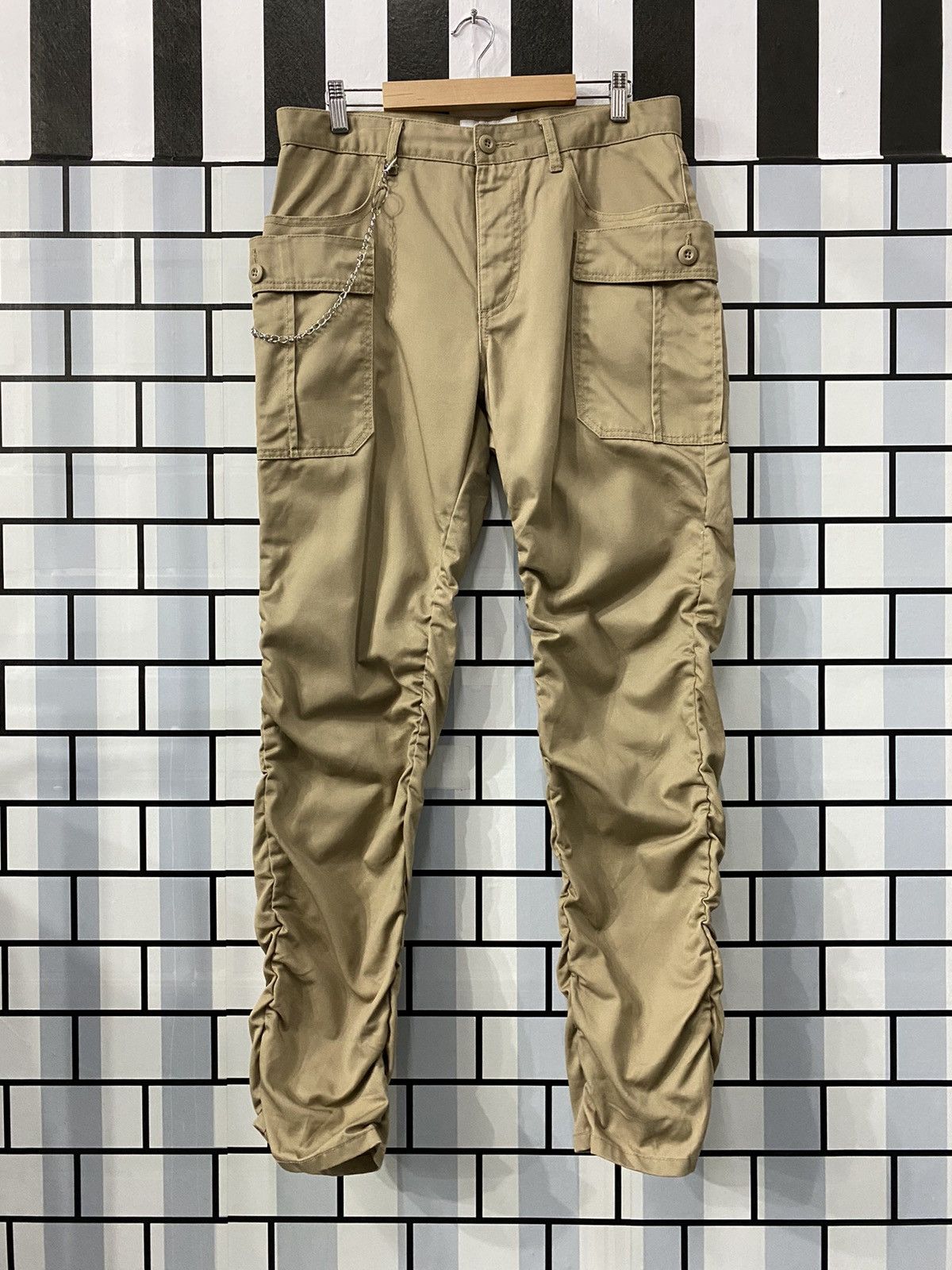 image of Designer Dominate Cargo Bush Stacked Pants in Tan Brown, Men's (Size 32)