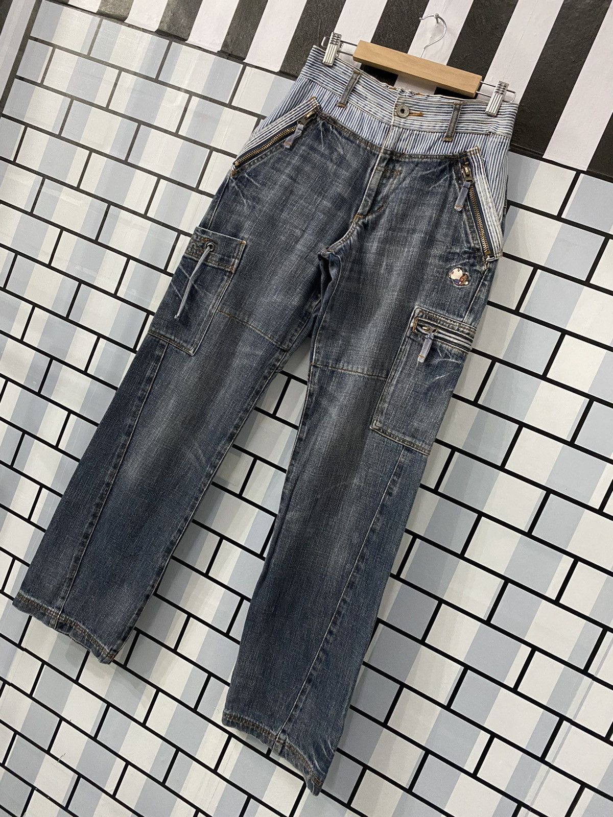 Japanese Brand Vintage Drug Store Japan reconstructed Cargo double waist Size US 29 - 3 Thumbnail