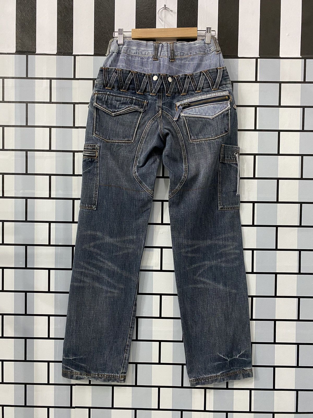 Japanese Brand Vintage Drug Store Japan reconstructed Cargo double waist Size US 29 - 2 Thumbnail