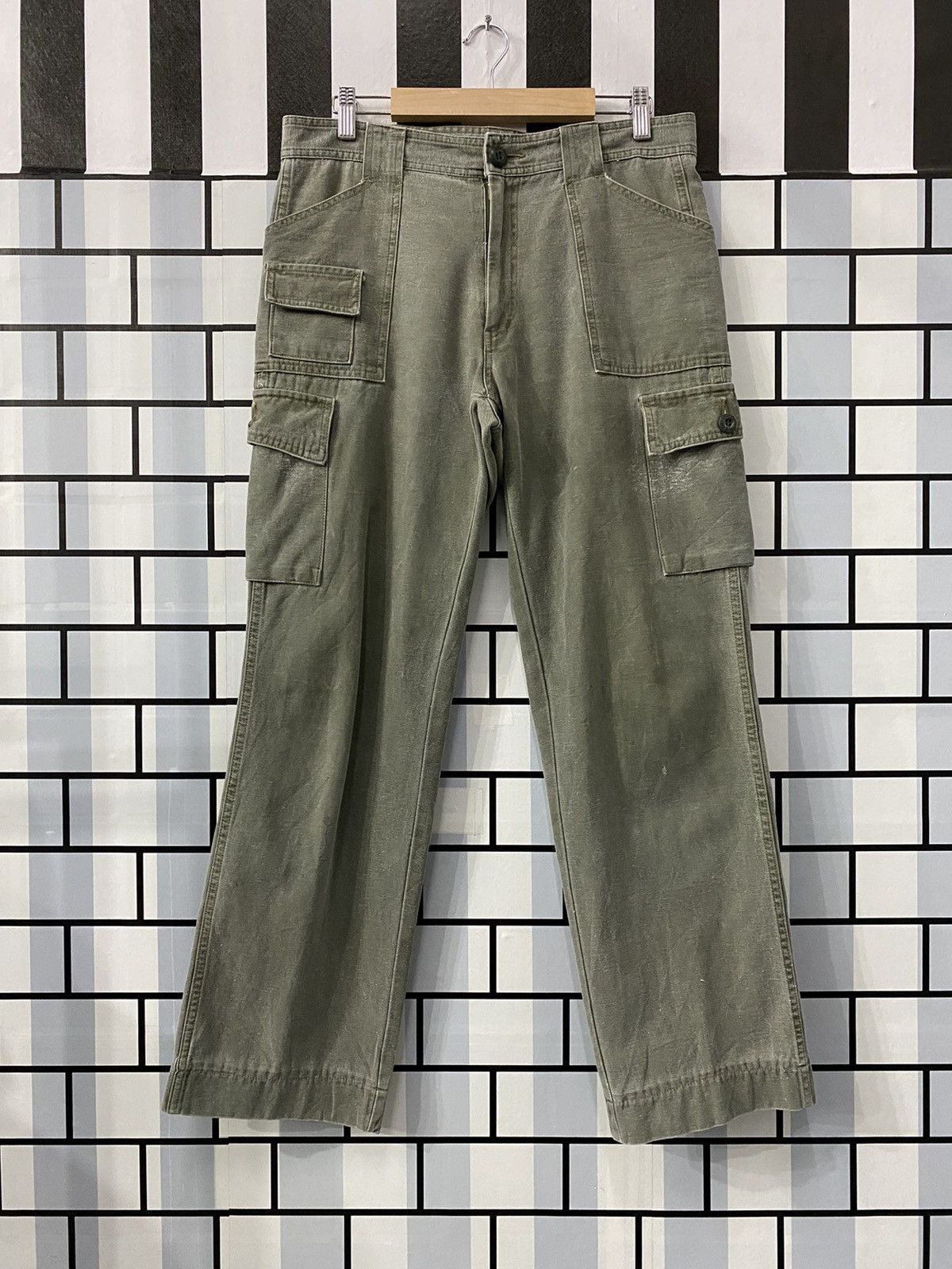 image of Military x Vintage Technical Combat Bush Cargo Pants in Faded Olive, Men's (Size 31)